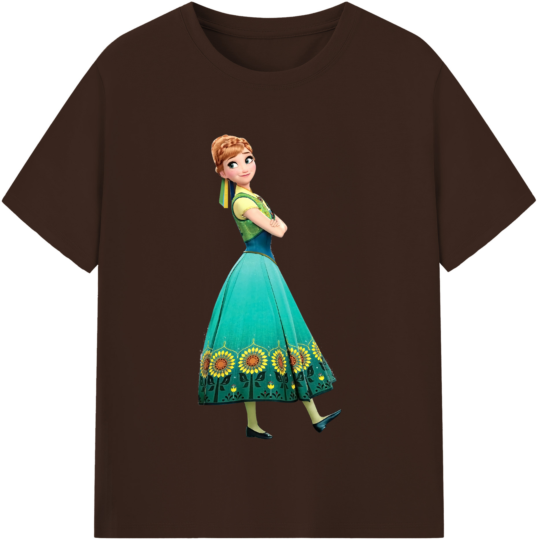 （画像用） アナと雪の女王 アンナ エルサ Frozen Anna Elsa 綿100％半袖Tシャツ（フロントプリント）