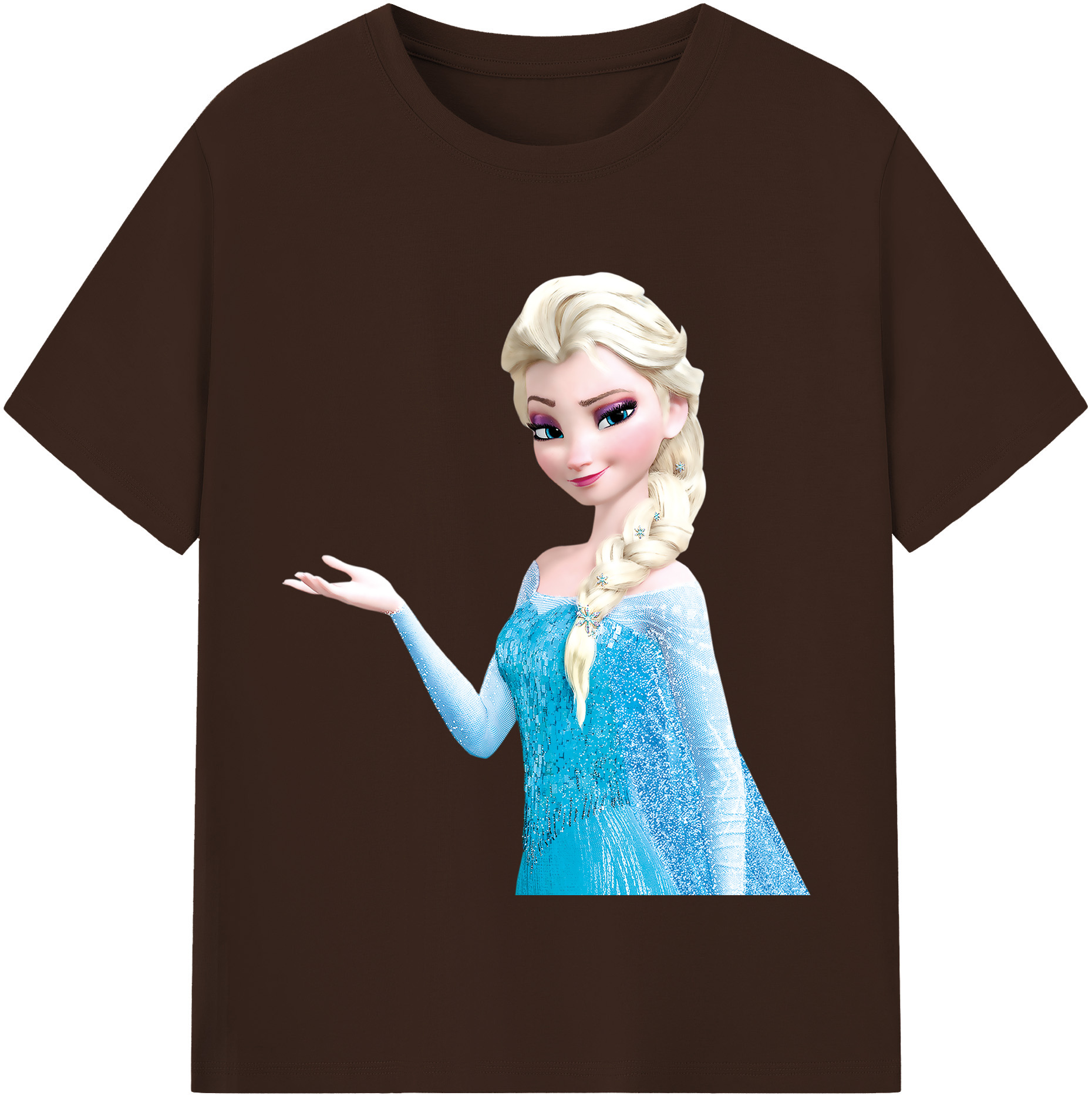 （画像用） アナと雪の女王 アンナ エルサ Frozen Anna Elsa 綿100％半袖Tシャツ（フロントプリント）