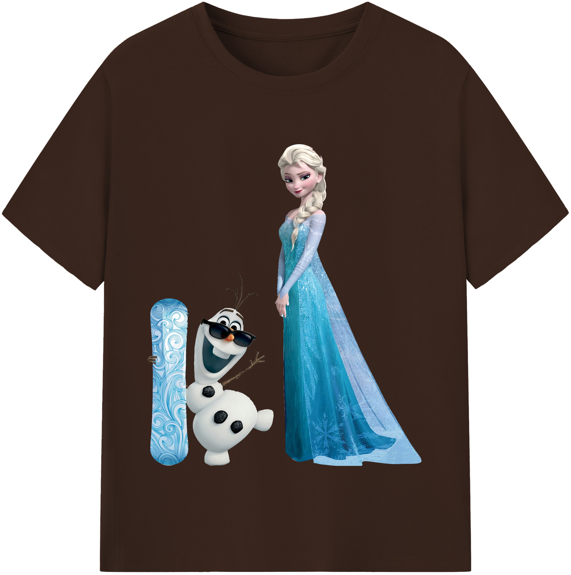 （画像用） アナと雪の女王 アンナ エルサ Frozen Anna Elsa 綿100％半袖Tシャツ（フロントプリント）