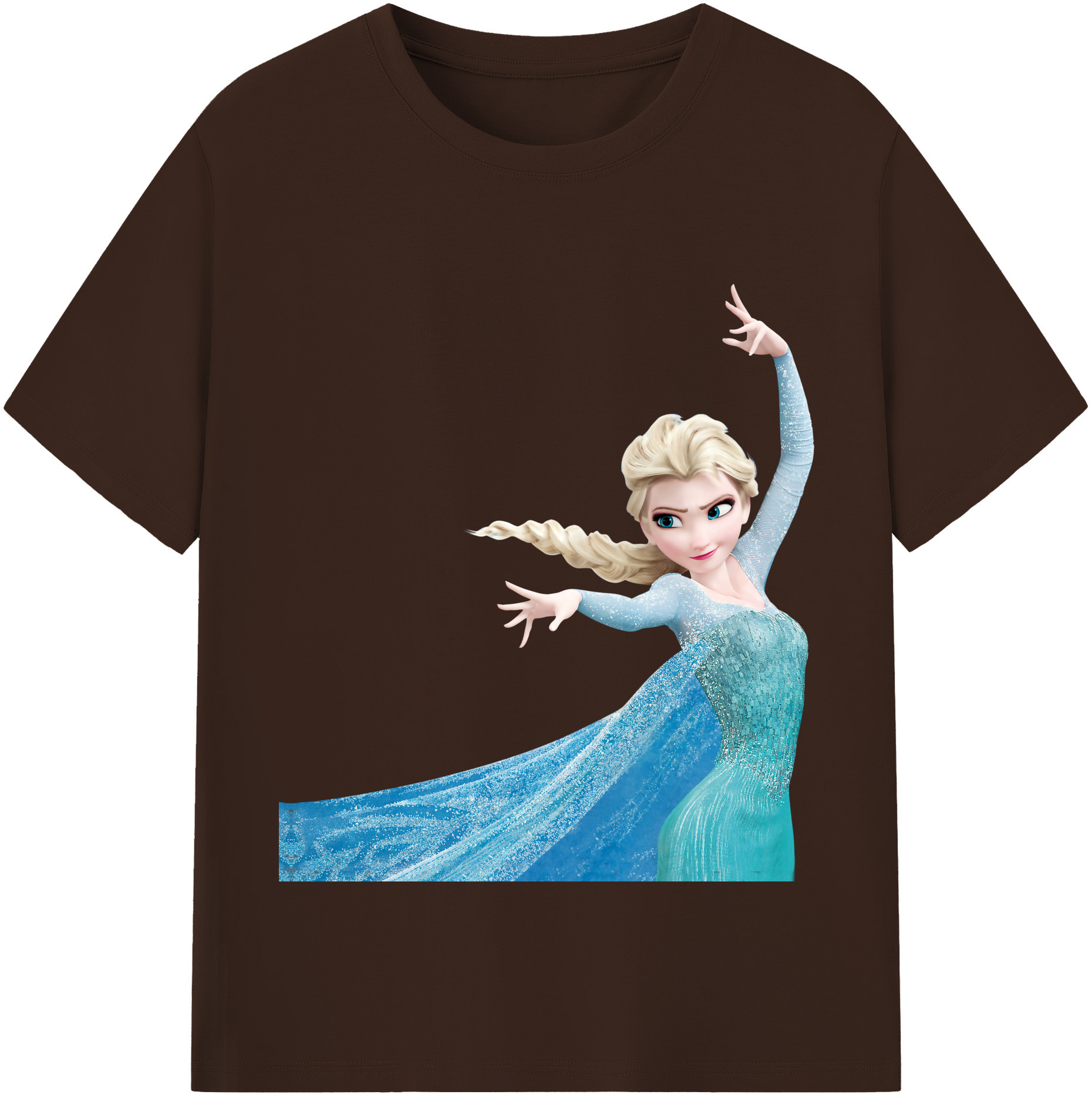 （画像用） アナと雪の女王 アンナ エルサ Frozen Anna Elsa 綿100％半袖Tシャツ（フロントプリント）