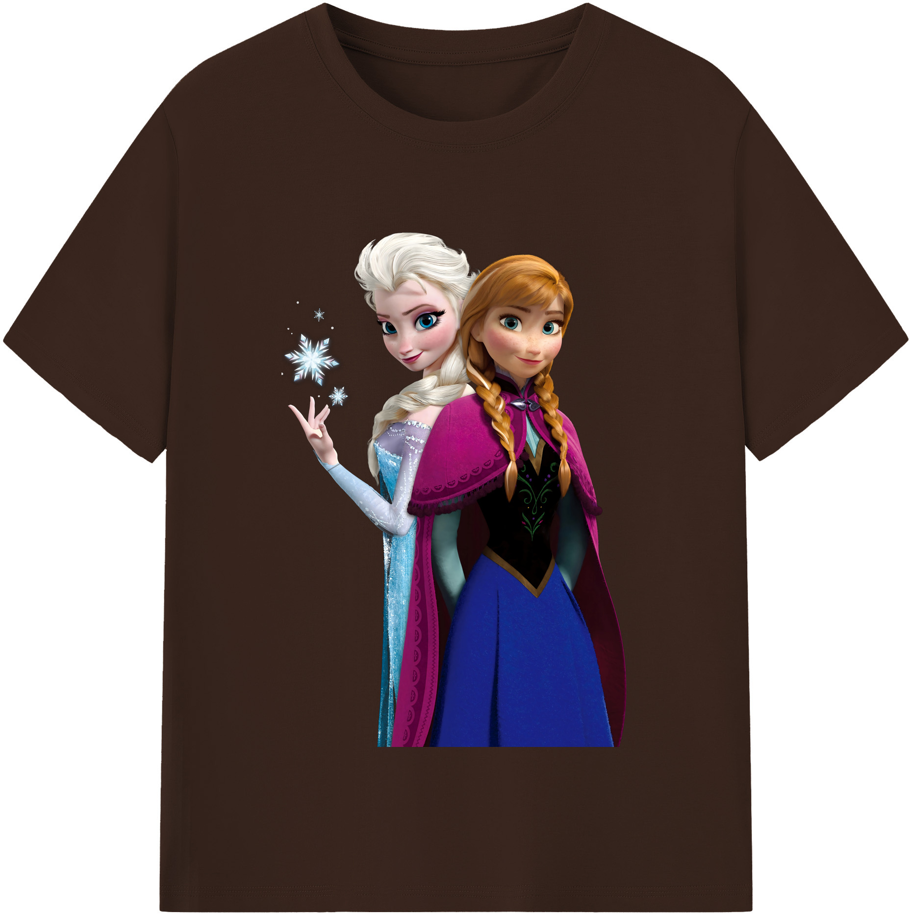 （画像用） アナと雪の女王 アンナ エルサ Frozen Anna Elsa 綿100％半袖Tシャツ（フロントプリント）