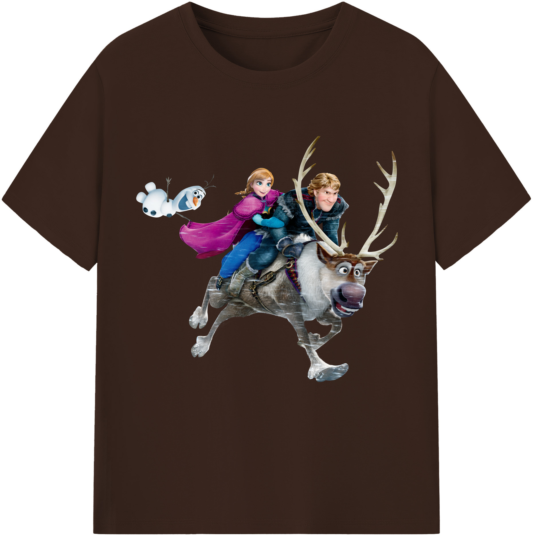 （画像用） アナと雪の女王 アンナ エルサ Frozen Anna Elsa 綿100％半袖Tシャツ（フロントプリント）