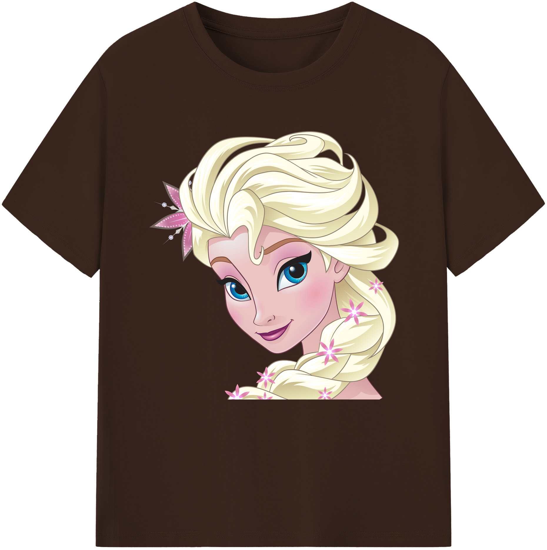 （画像用） アナと雪の女王 アンナ エルサ Frozen Anna Elsa 綿100％半袖Tシャツ（フロントプリント）