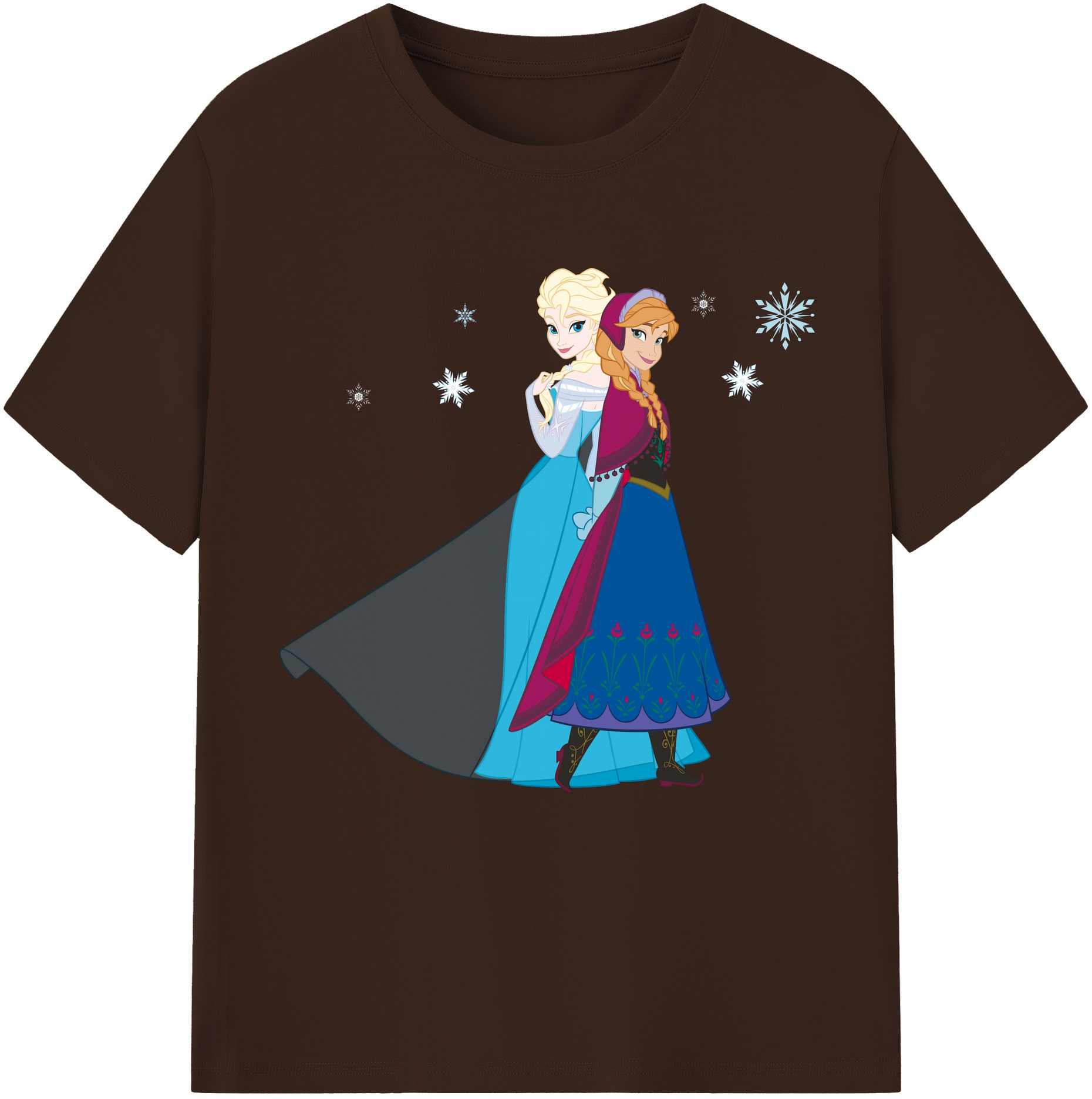 （画像用） アナと雪の女王 アンナ エルサ Frozen Anna Elsa 綿100％半袖Tシャツ（フロントプリント）
