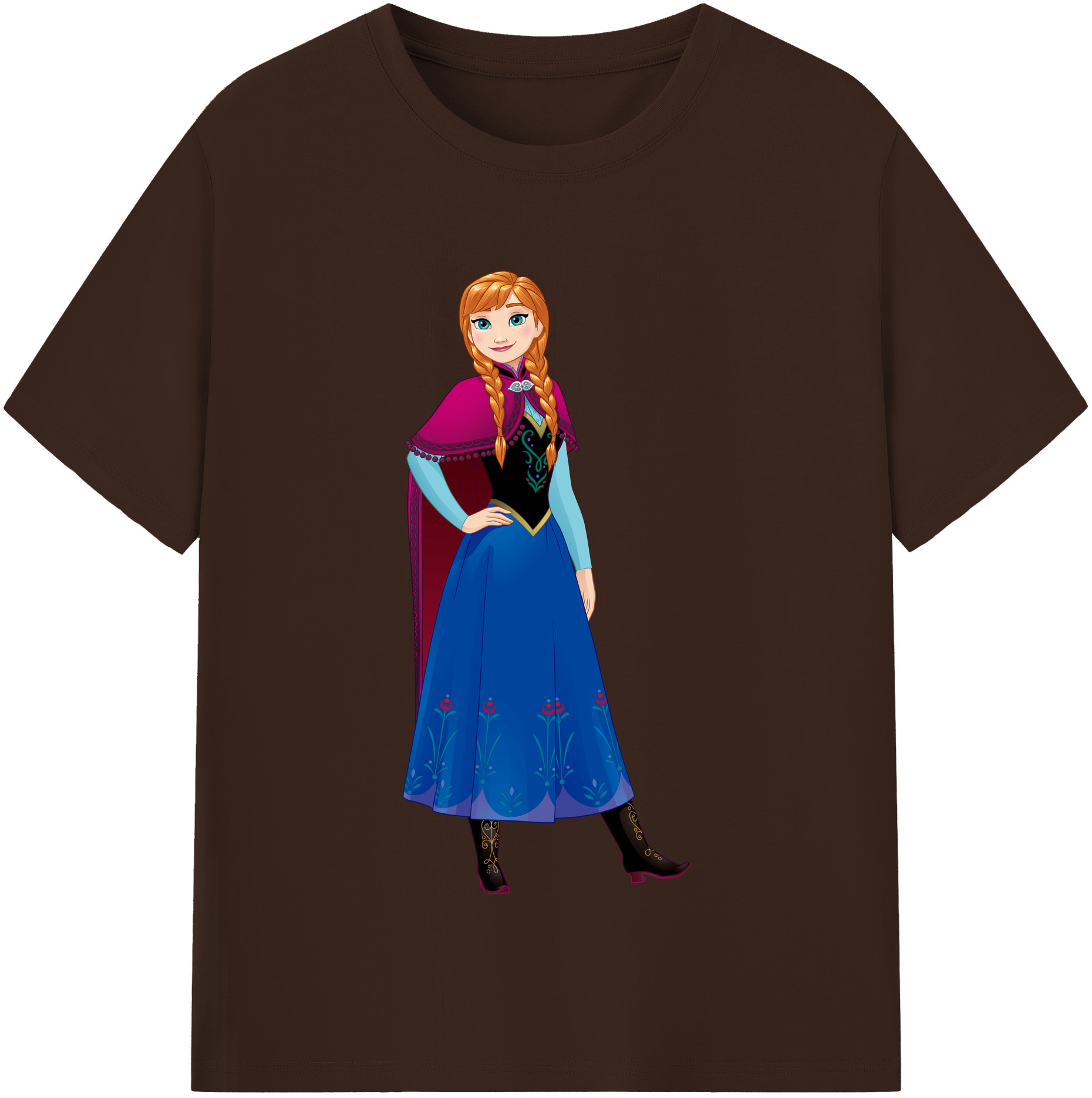 （画像用） アナと雪の女王 アンナ エルサ Frozen Anna Elsa 綿100％半袖Tシャツ（フロントプリント）