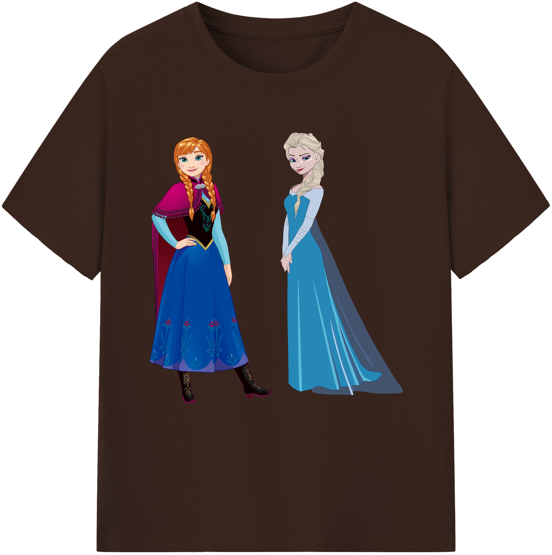 （画像用） アナと雪の女王 アンナ エルサ Frozen Anna Elsa 綿100％半袖Tシャツ（フロントプリント）
