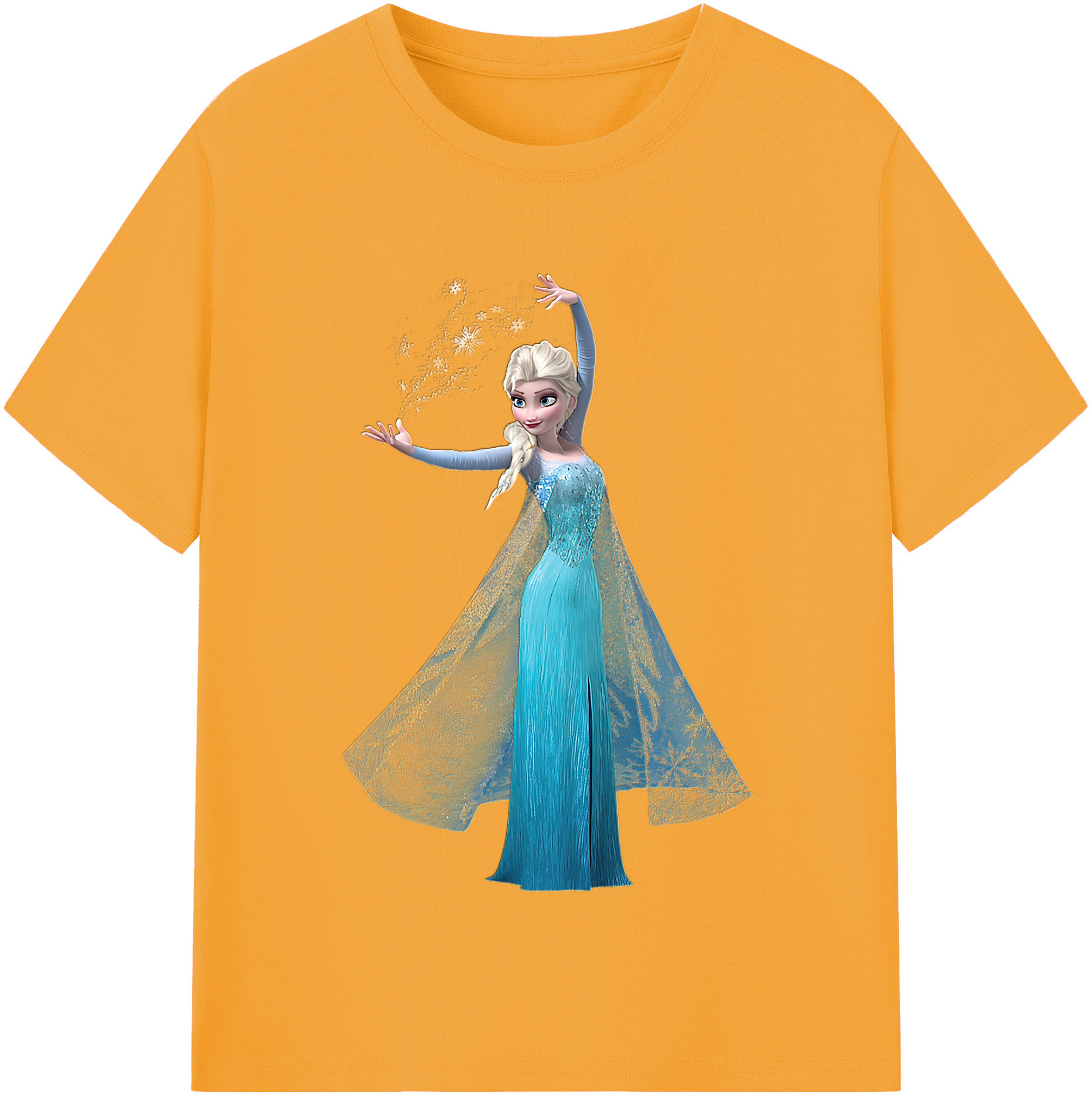 （画像用） アナと雪の女王 アンナ エルサ Frozen Anna Elsa 綿100％半袖Tシャツ（フロントプリント）