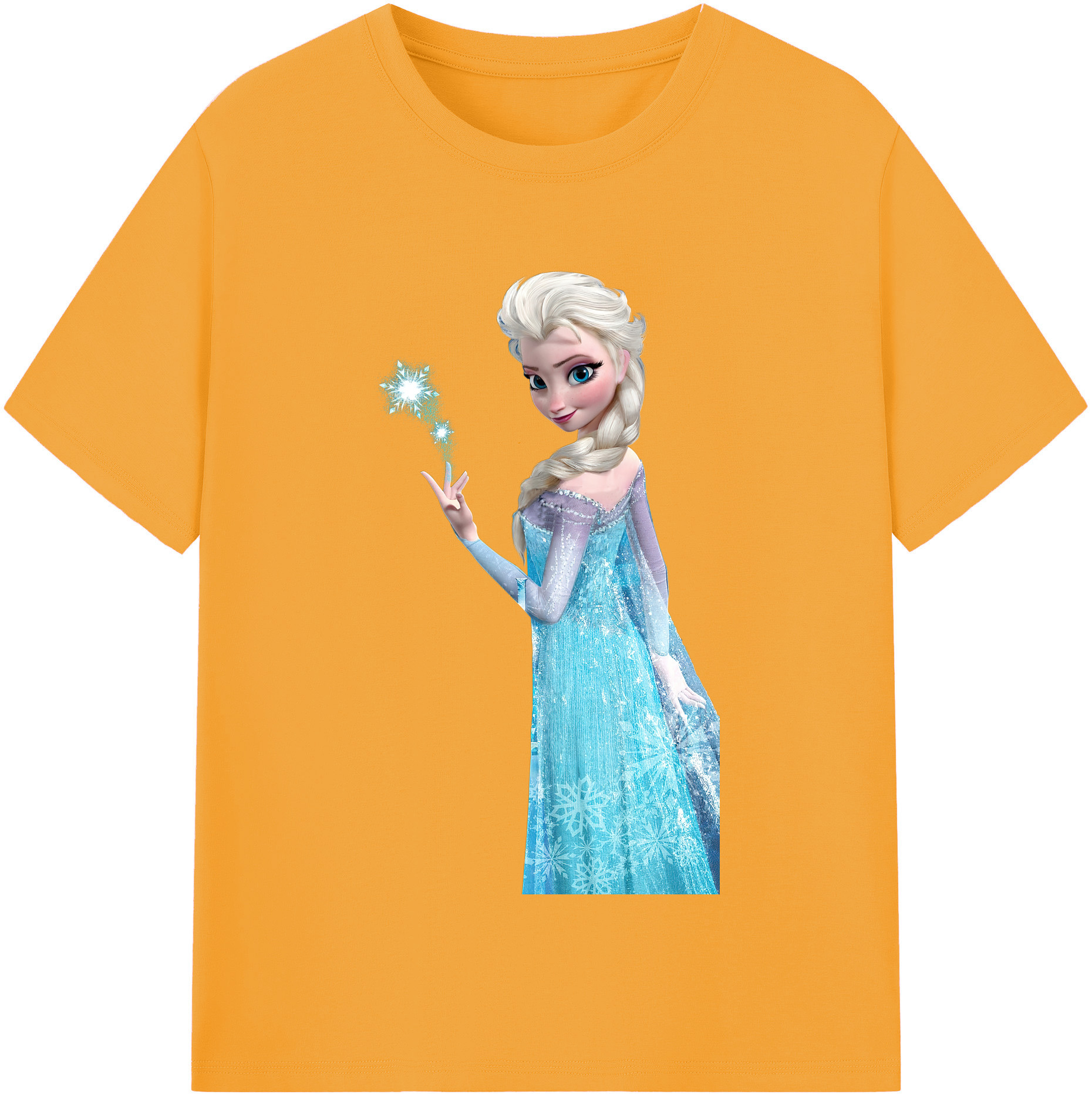 （画像用） アナと雪の女王 アンナ エルサ Frozen Anna Elsa 綿100％半袖Tシャツ（フロントプリント）