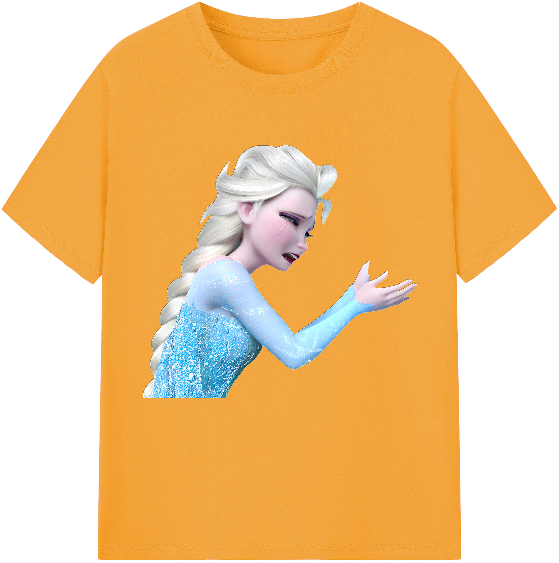 （画像用） アナと雪の女王 アンナ エルサ Frozen Anna Elsa 綿100％半袖Tシャツ（フロントプリント）