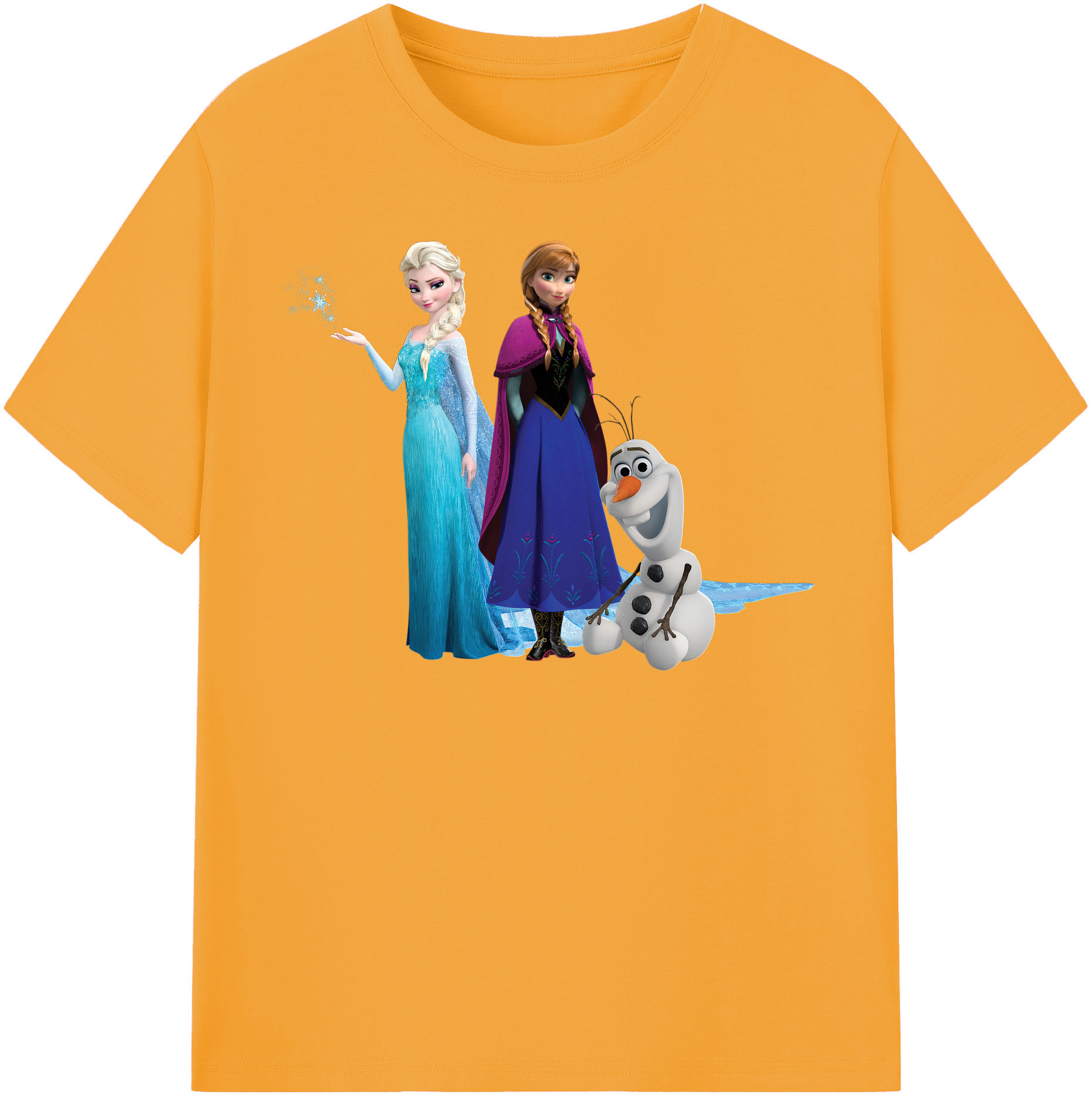 （画像用） アナと雪の女王 アンナ エルサ Frozen Anna Elsa 綿100％半袖Tシャツ（フロントプリント）