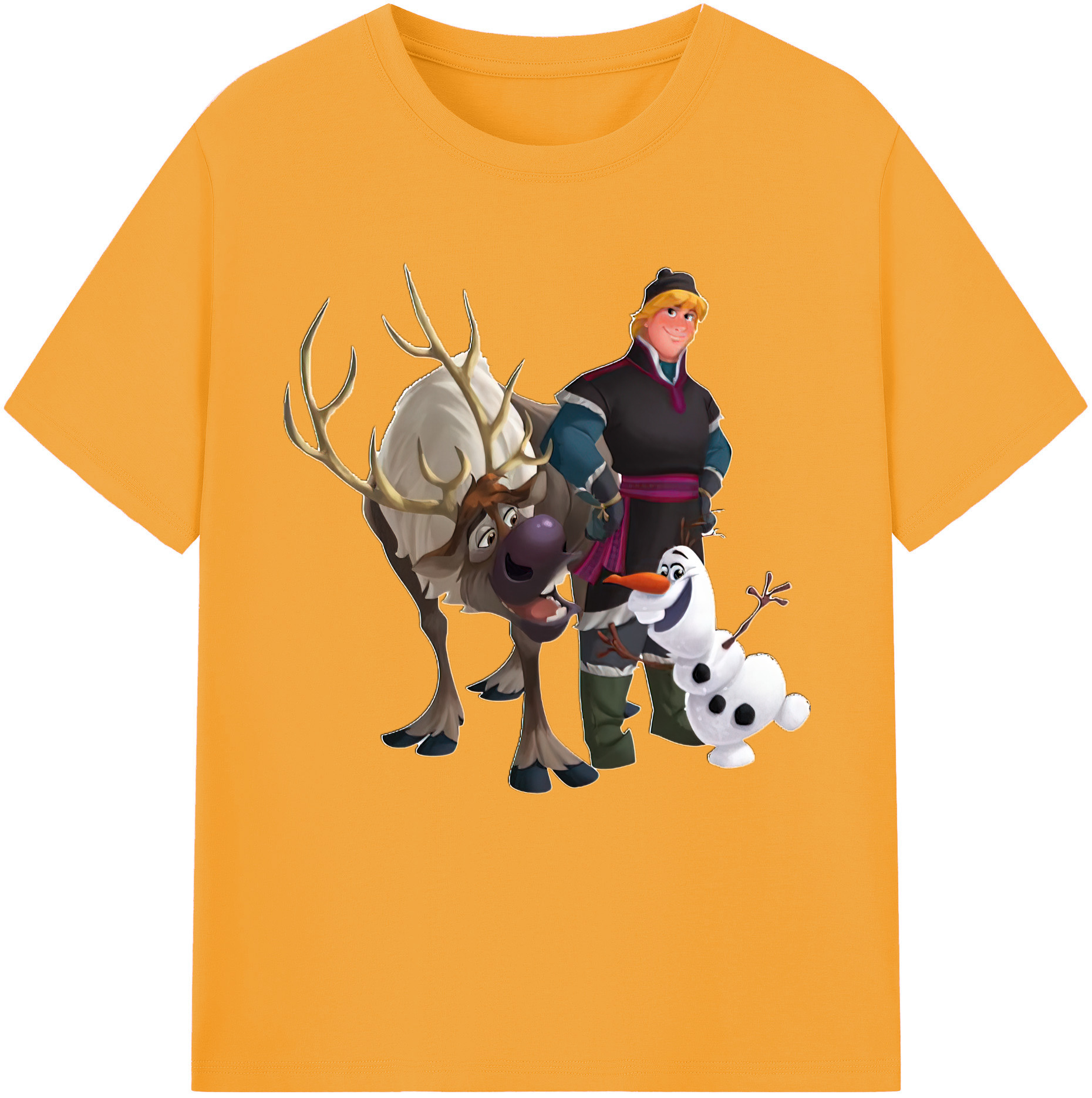 （画像用） アナと雪の女王 アンナ エルサ Frozen Anna Elsa 綿100％半袖Tシャツ（フロントプリント）