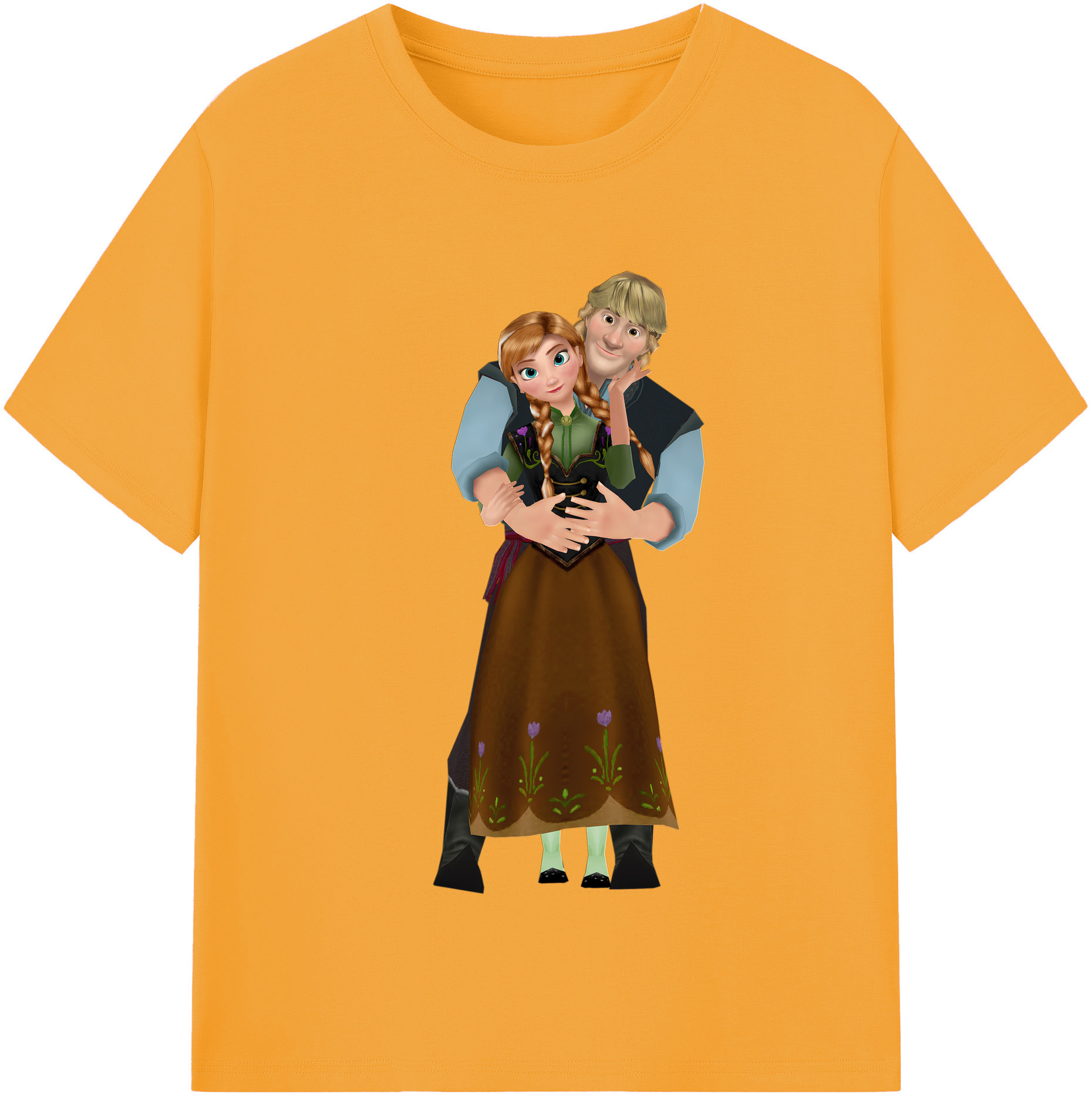 （画像用） アナと雪の女王 アンナ エルサ Frozen Anna Elsa 綿100％半袖Tシャツ（フロントプリント）