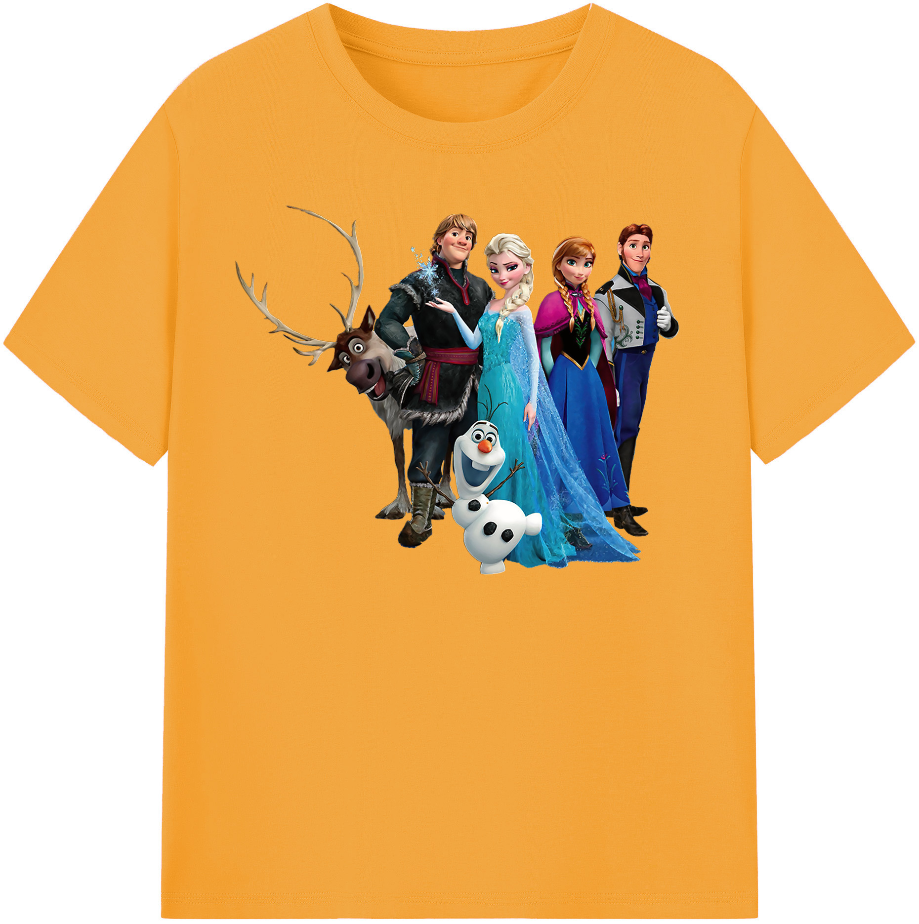 （画像用） アナと雪の女王 アンナ エルサ Frozen Anna Elsa 綿100％半袖Tシャツ（フロントプリント）