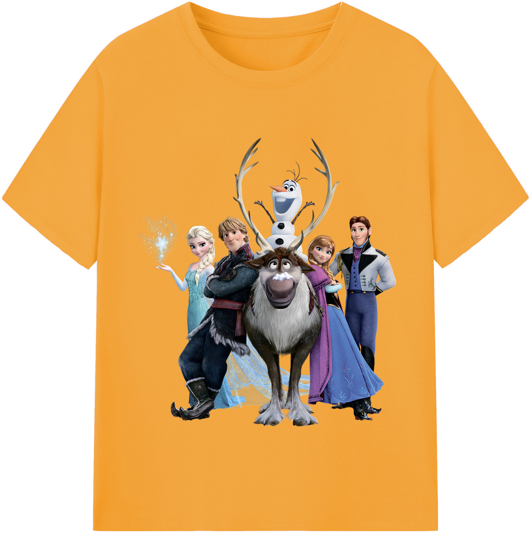 （画像用） アナと雪の女王 アンナ エルサ Frozen Anna Elsa 綿100％半袖Tシャツ（フロントプリント）