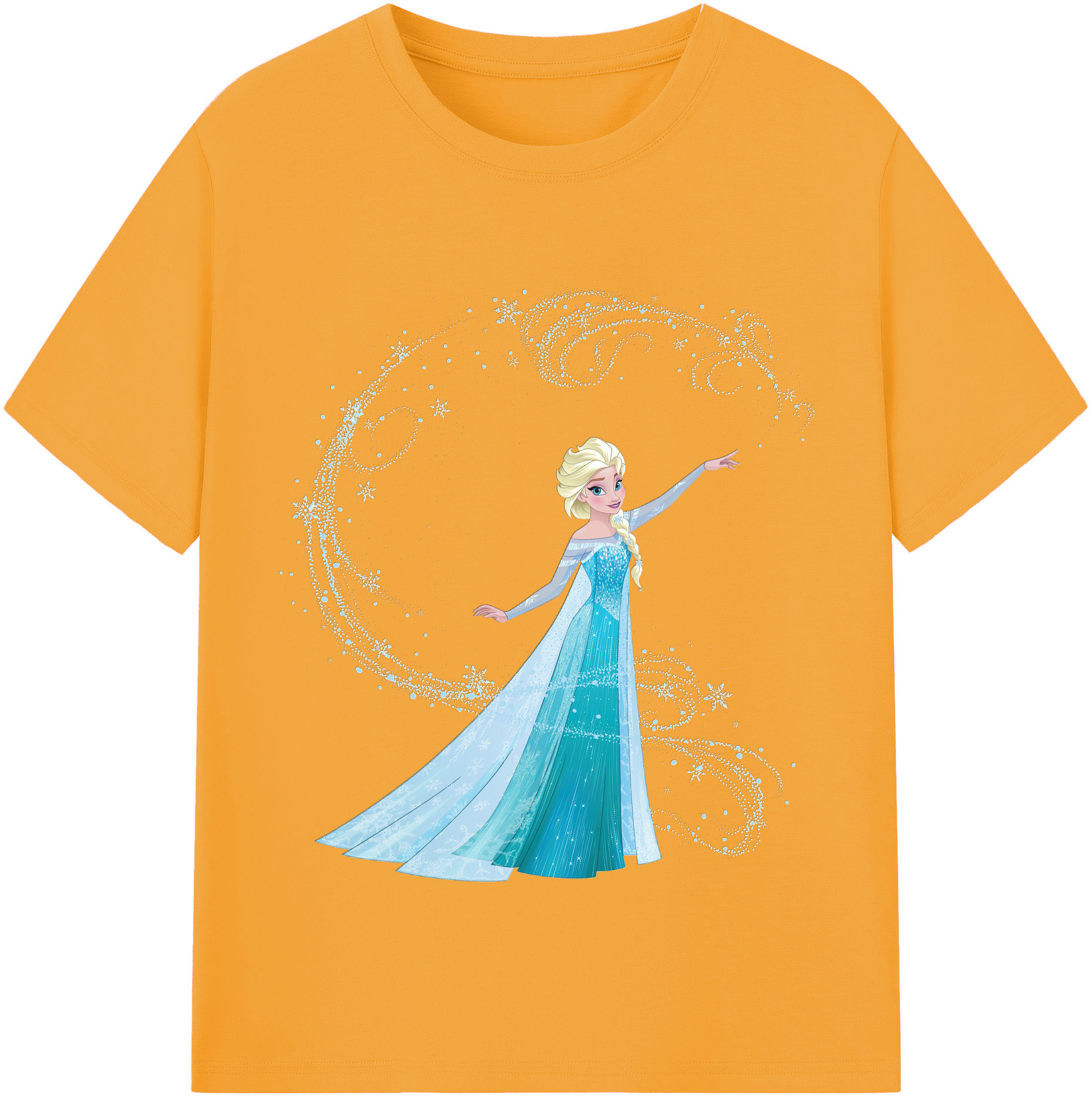 アナと雪の女王 アンナ エルサ Frozen Anna Elsa 綿100％半袖Tシャツ（フロントプリント）