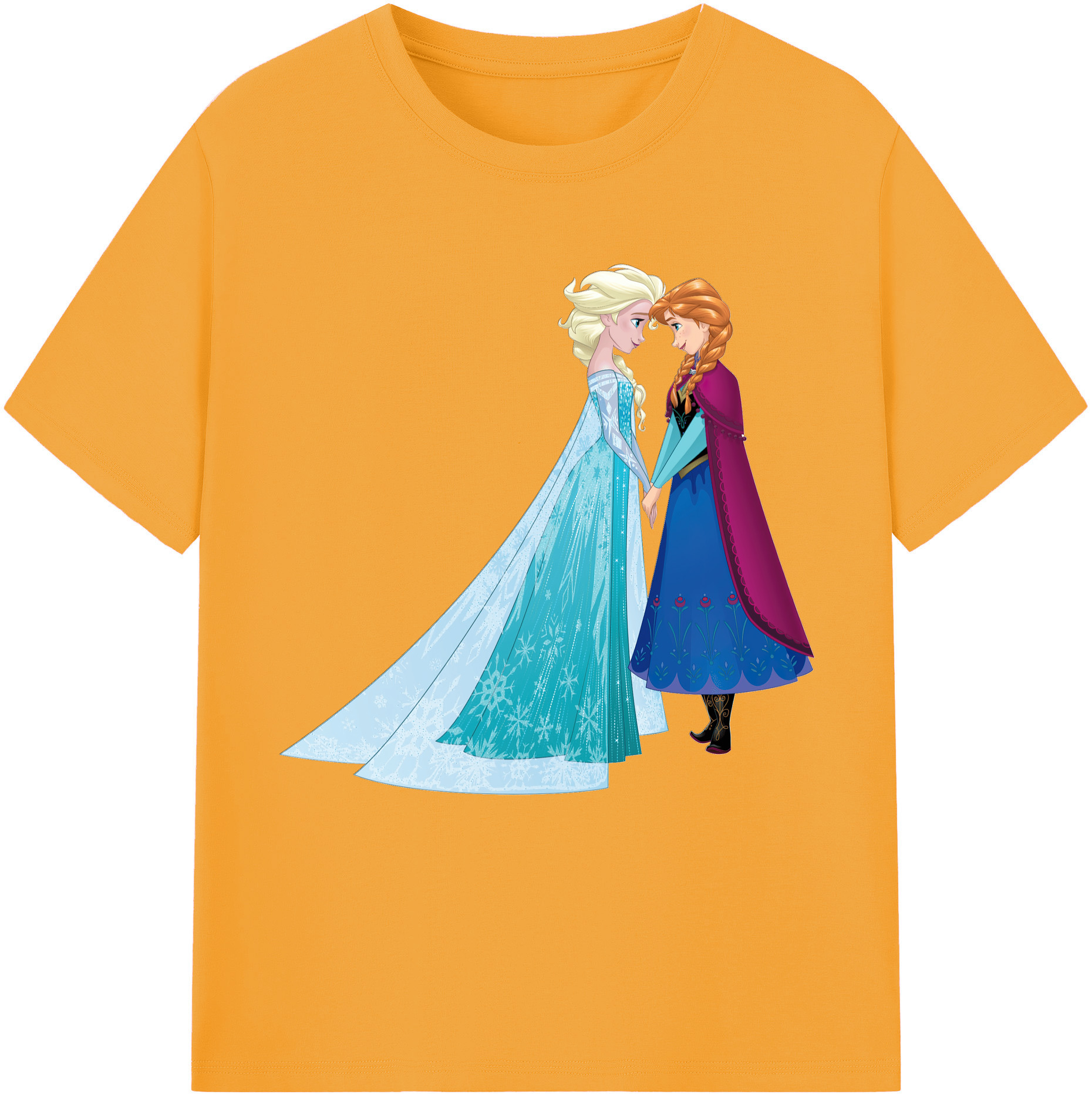 （画像用） アナと雪の女王 アンナ エルサ Frozen Anna Elsa 綿100％半袖Tシャツ（フロントプリント）