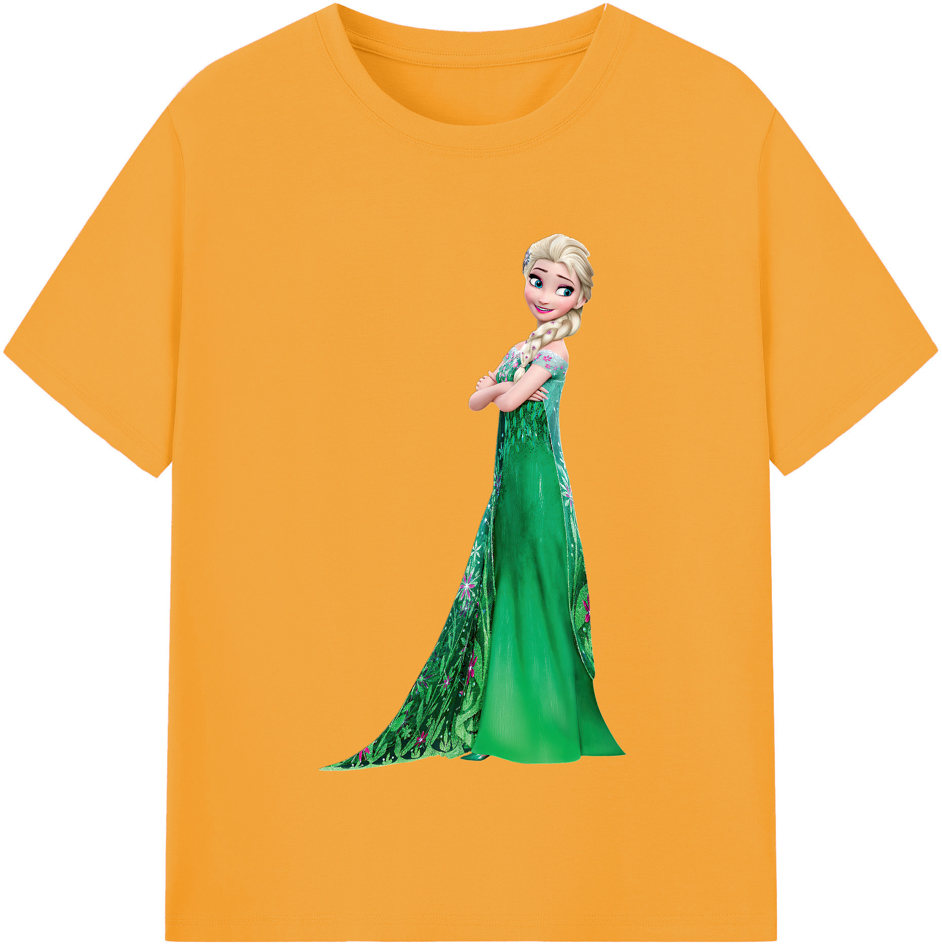 （画像用） アナと雪の女王 アンナ エルサ Frozen Anna Elsa 綿100％半袖Tシャツ（フロントプリント）
