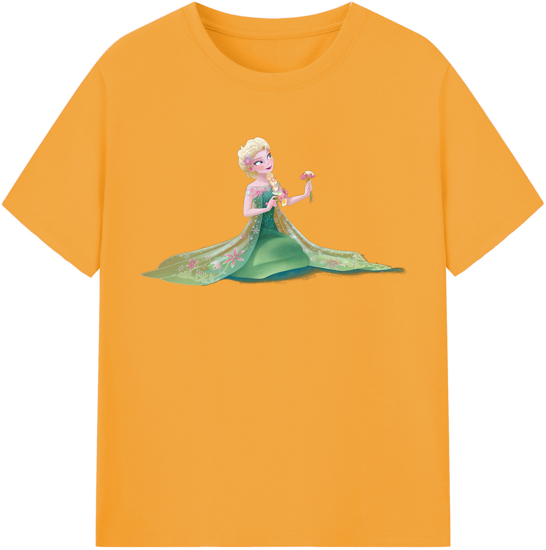 （画像用） アナと雪の女王 アンナ エルサ Frozen Anna Elsa 綿100％半袖Tシャツ（フロントプリント）