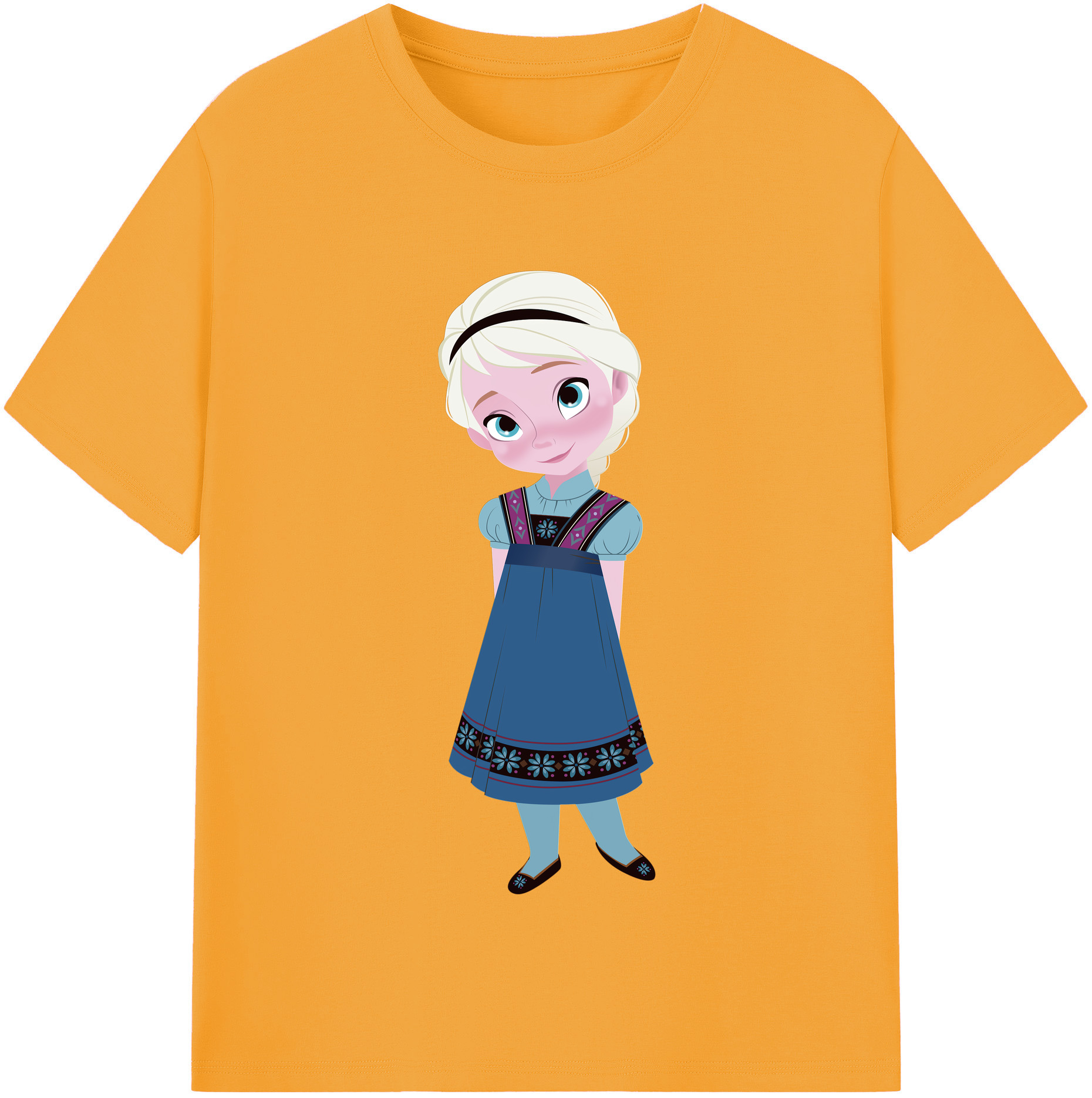 アナと雪の女王 アンナ エルサ Frozen Anna Elsa 綿100％半袖Tシャツ（フロントプリント）