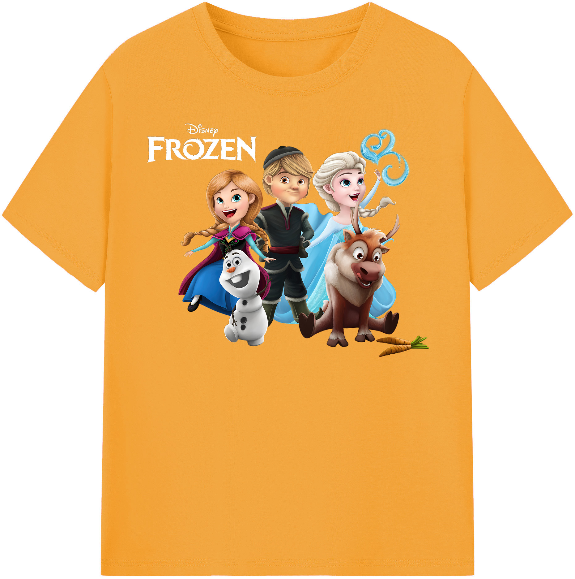 （画像用） アナと雪の女王 アンナ エルサ Frozen Anna Elsa 綿100％半袖Tシャツ（フロントプリント）