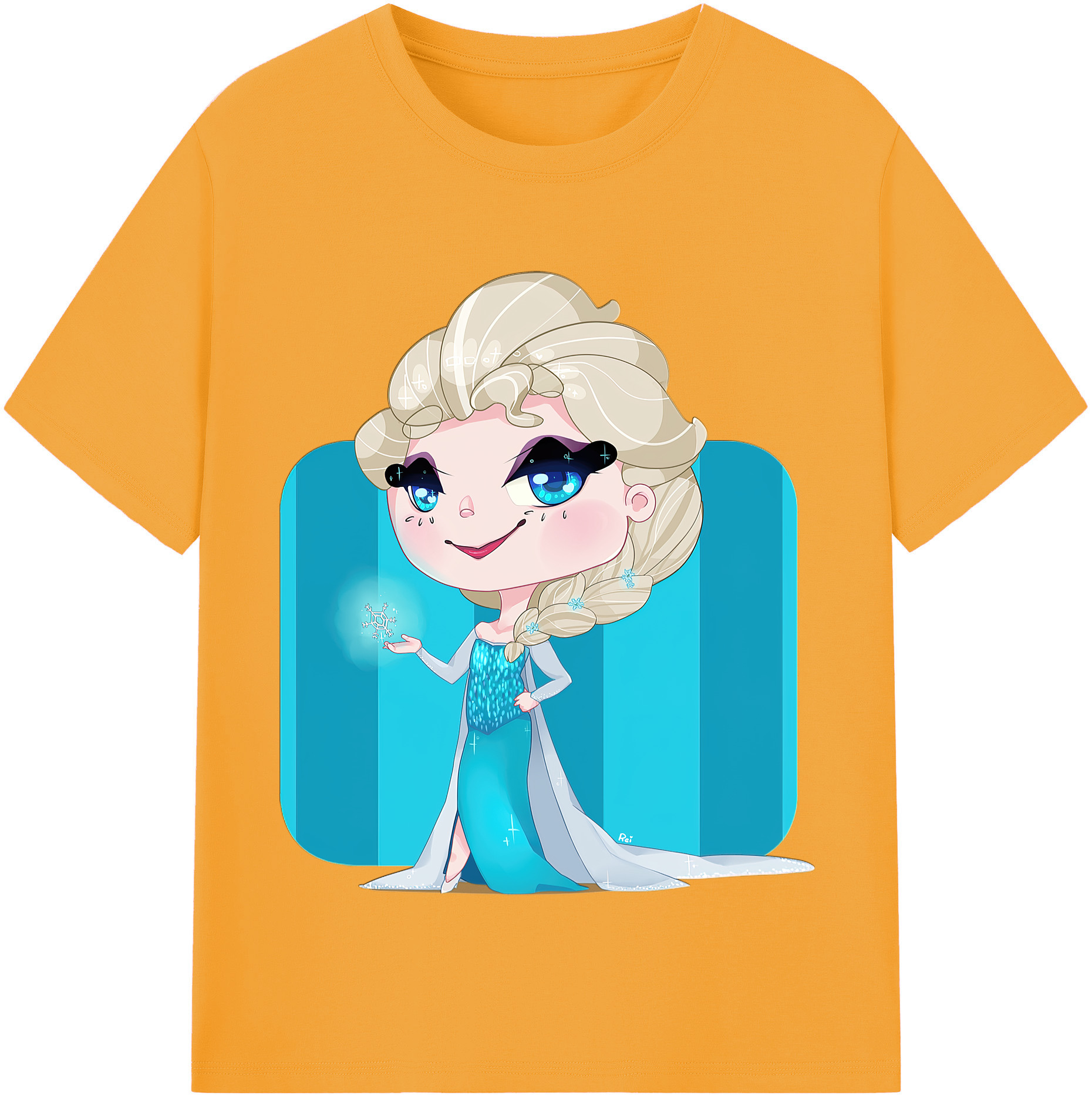 （画像用） アナと雪の女王 アンナ エルサ Frozen Anna Elsa 綿100％半袖Tシャツ（フロントプリント）