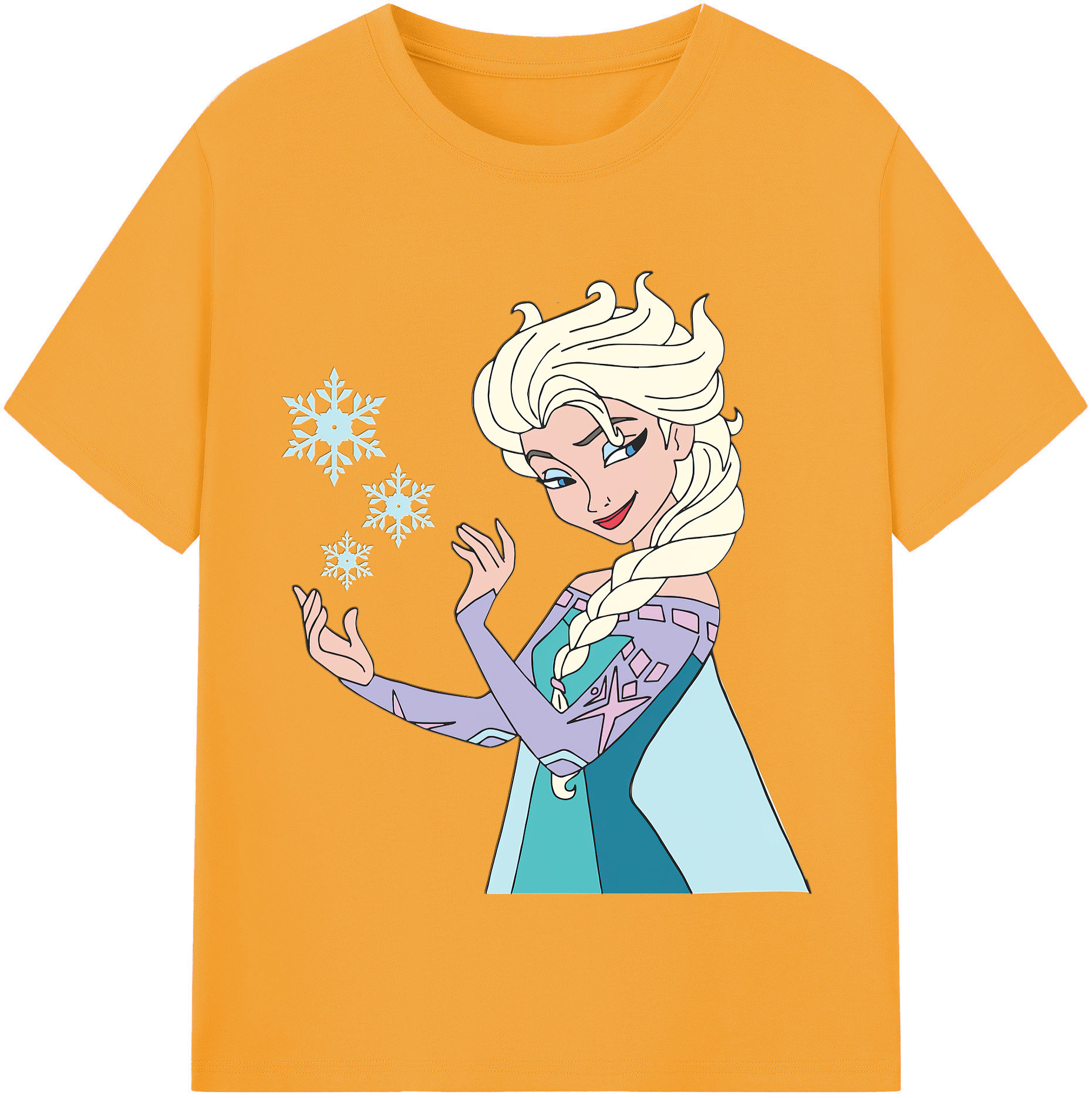（画像用） アナと雪の女王 アンナ エルサ Frozen Anna Elsa 綿100％半袖Tシャツ（フロントプリント）