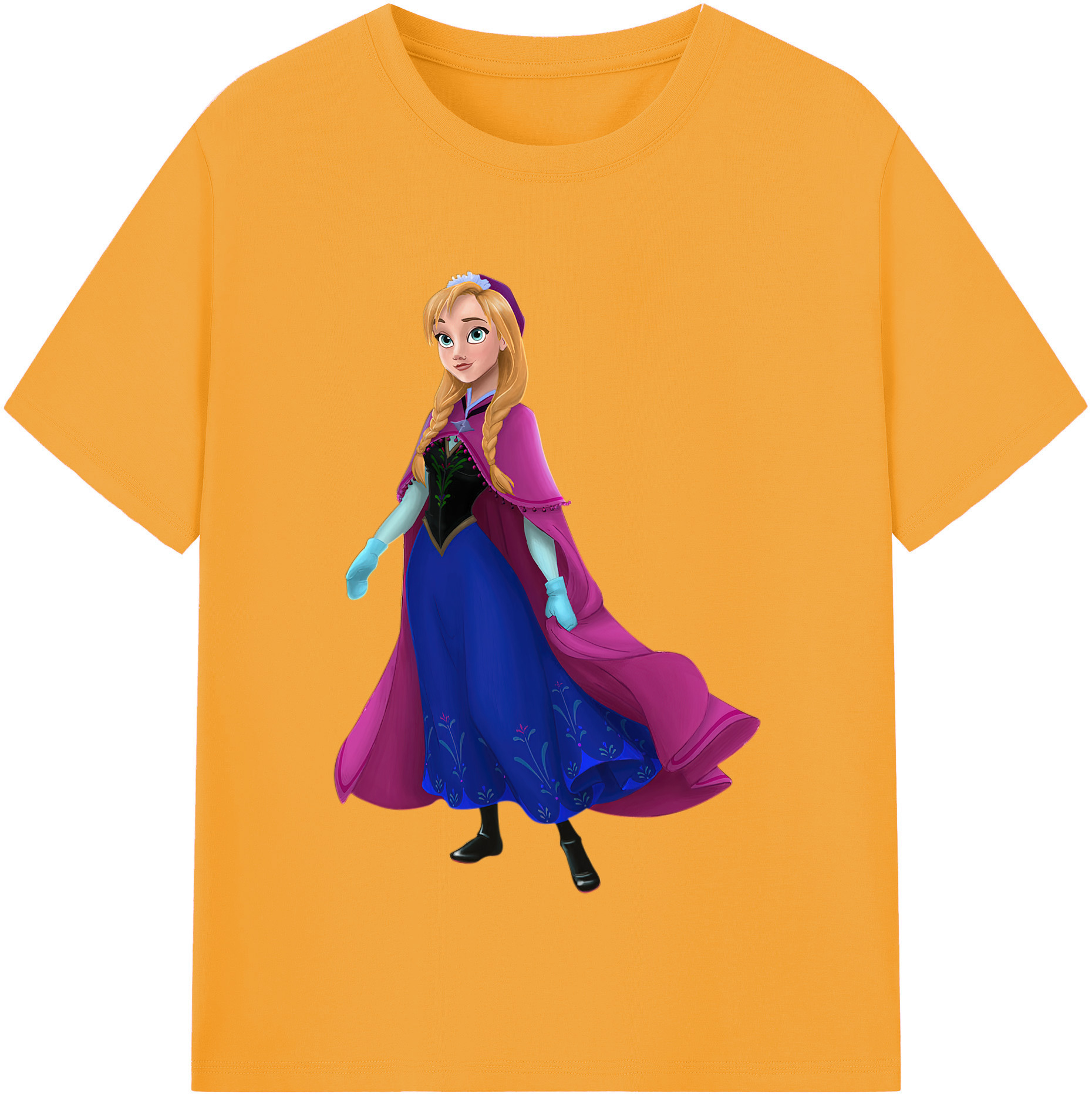 （画像用） アナと雪の女王 アンナ エルサ Frozen Anna Elsa 綿100％半袖Tシャツ（フロントプリント）