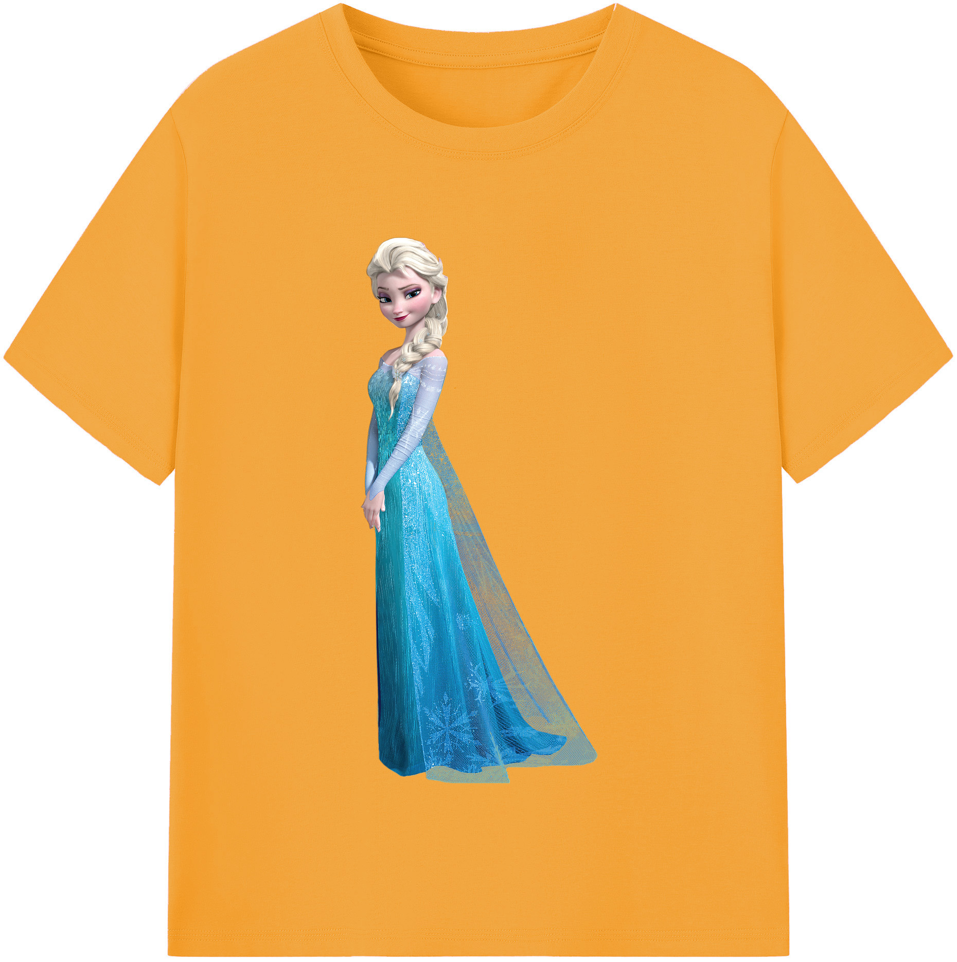 （画像用） アナと雪の女王 アンナ エルサ Frozen Anna Elsa 綿100％半袖Tシャツ（フロントプリント）