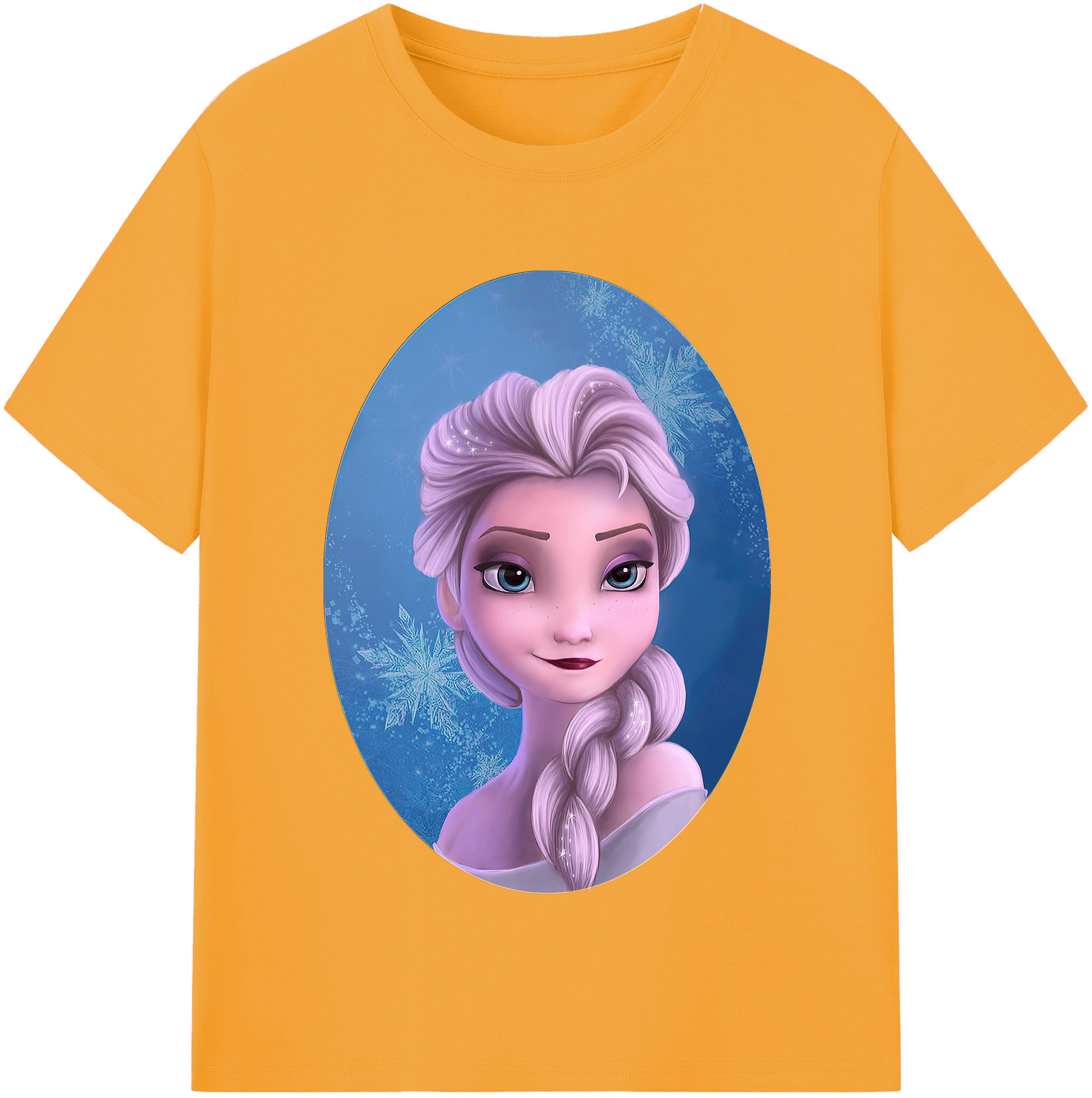（画像用） アナと雪の女王 アンナ エルサ Frozen Anna Elsa 綿100％半袖Tシャツ（フロントプリント）