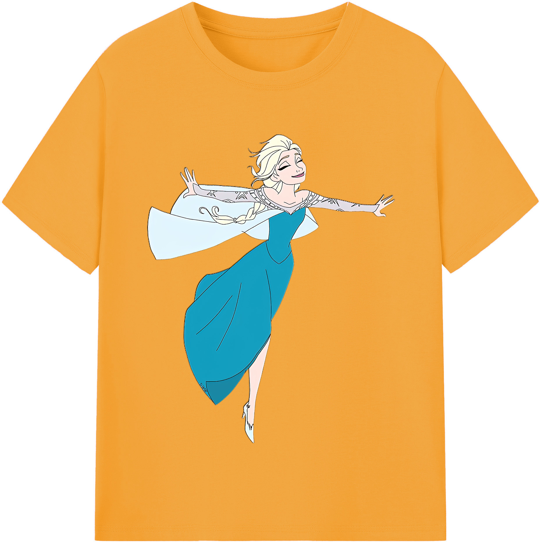 （画像用） アナと雪の女王 アンナ エルサ Frozen Anna Elsa 綿100％半袖Tシャツ（フロントプリント）