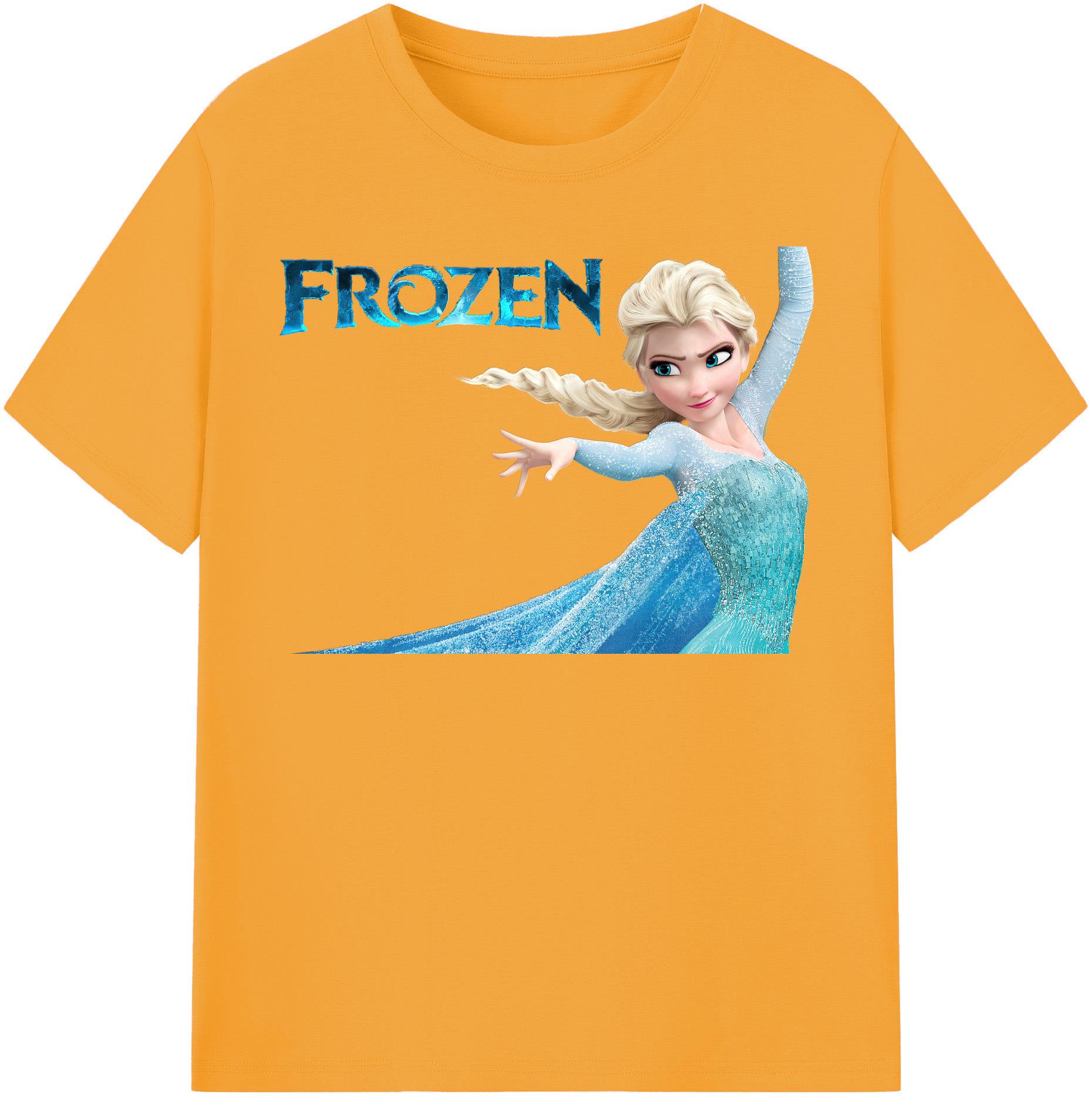 （画像用） アナと雪の女王 アンナ エルサ Frozen Anna Elsa 綿100％半袖Tシャツ（フロントプリント）