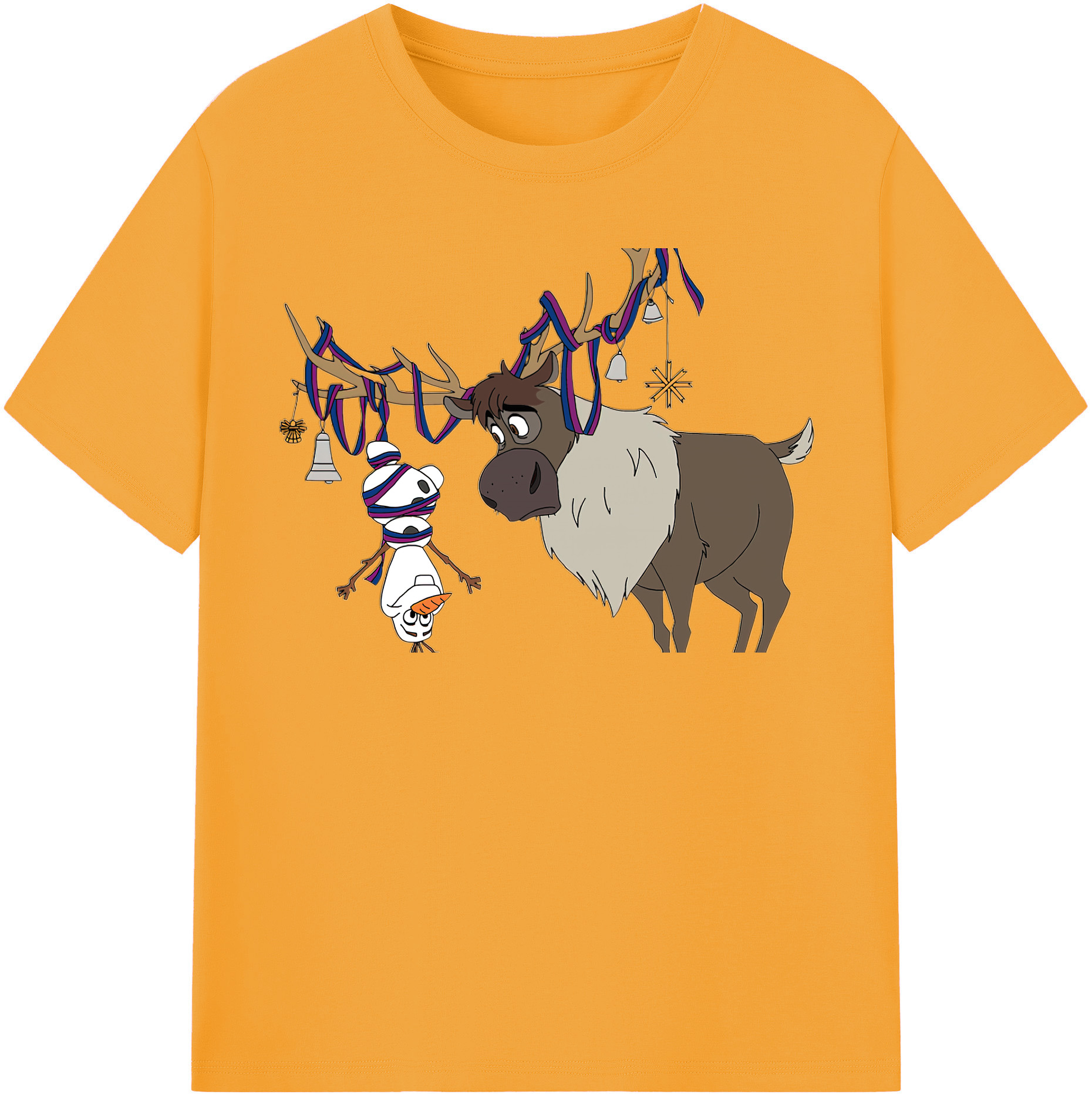 （画像用） アナと雪の女王 アンナ エルサ Frozen Anna Elsa 綿100％半袖Tシャツ（フロントプリント）