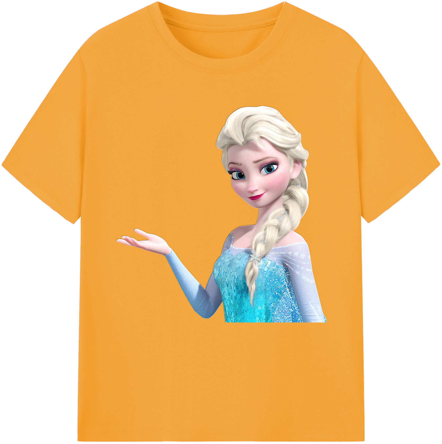 （画像用） アナと雪の女王 アンナ エルサ Frozen Anna Elsa 綿100％半袖Tシャツ（フロントプリント）