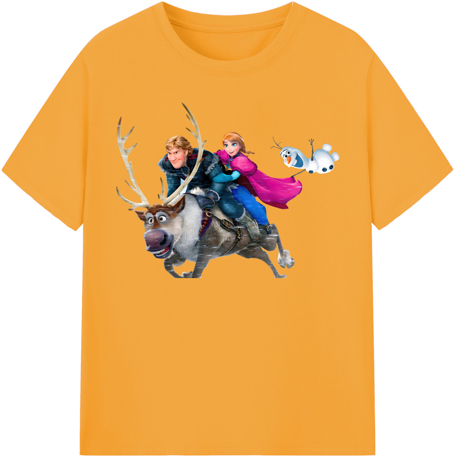 （画像用） アナと雪の女王 アンナ エルサ Frozen Anna Elsa 綿100％半袖Tシャツ（フロントプリント）
