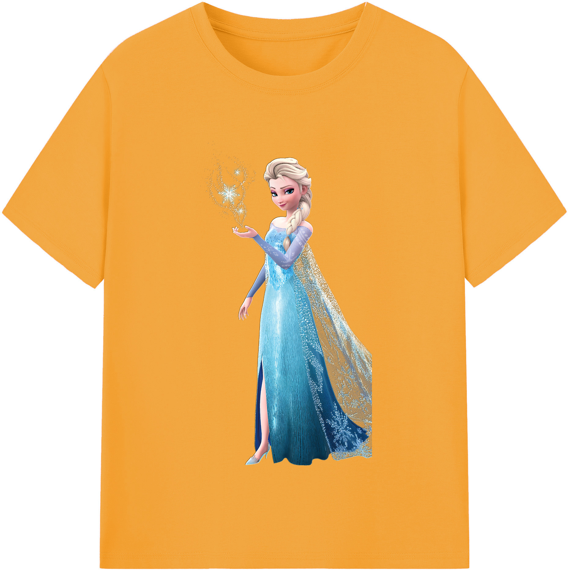 （画像用） アナと雪の女王 アンナ エルサ Frozen Anna Elsa 綿100％半袖Tシャツ（フロントプリント）