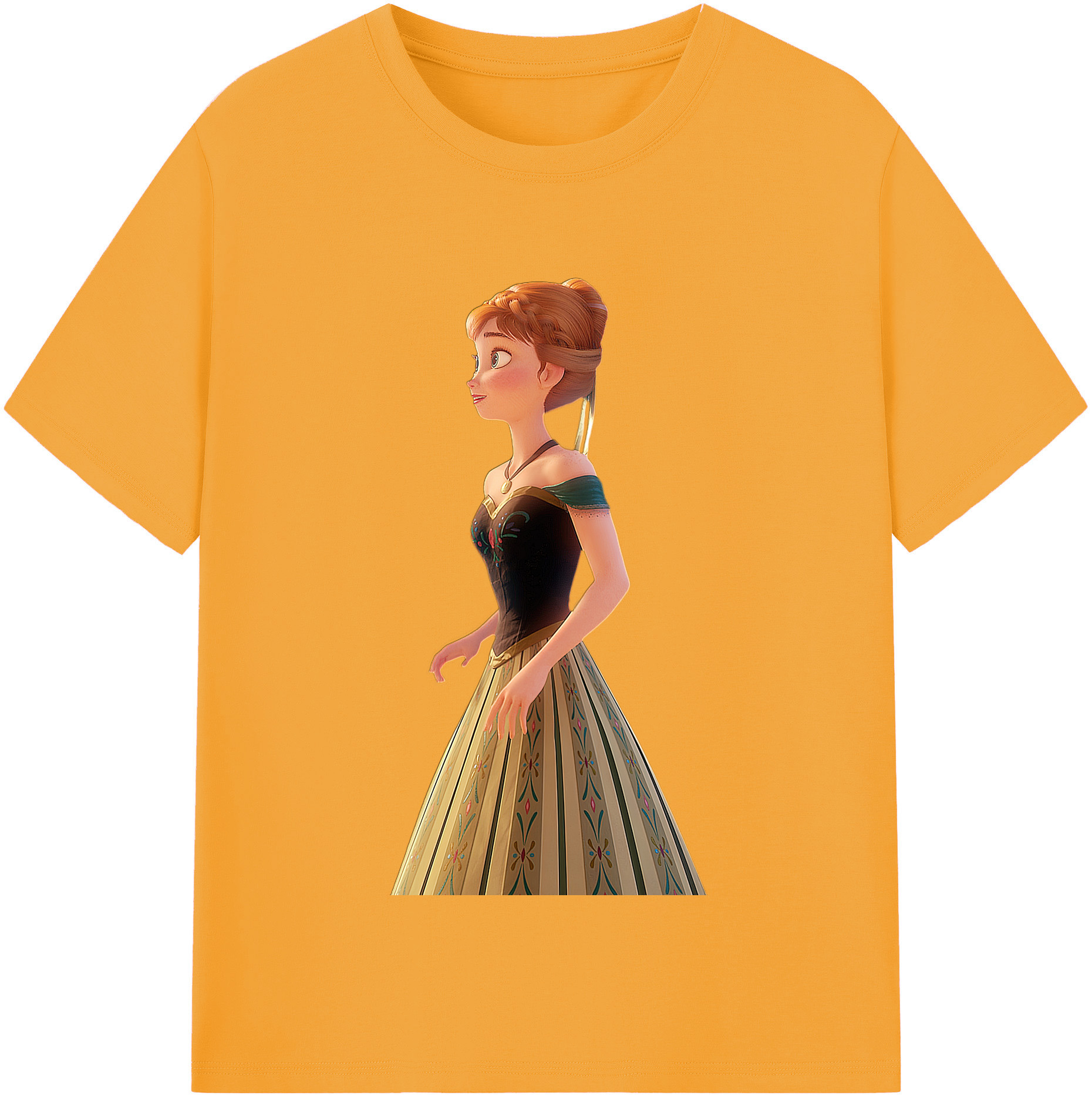 （画像用） アナと雪の女王 アンナ エルサ Frozen Anna Elsa 綿100％半袖Tシャツ（フロントプリント）