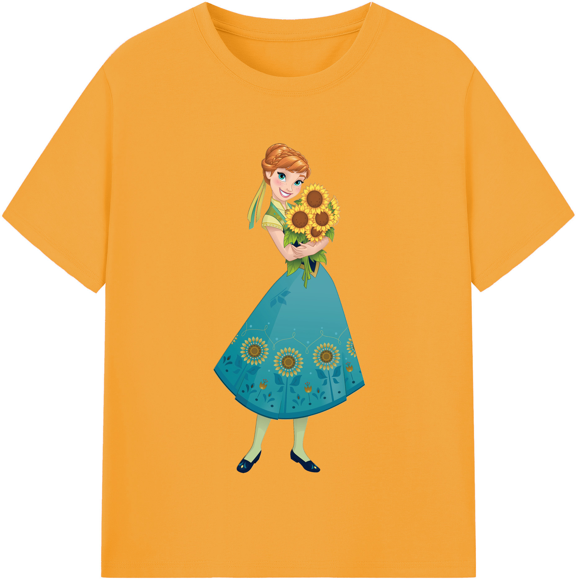 （画像用） アナと雪の女王 アンナ エルサ Frozen Anna Elsa 綿100％半袖Tシャツ（フロントプリント）