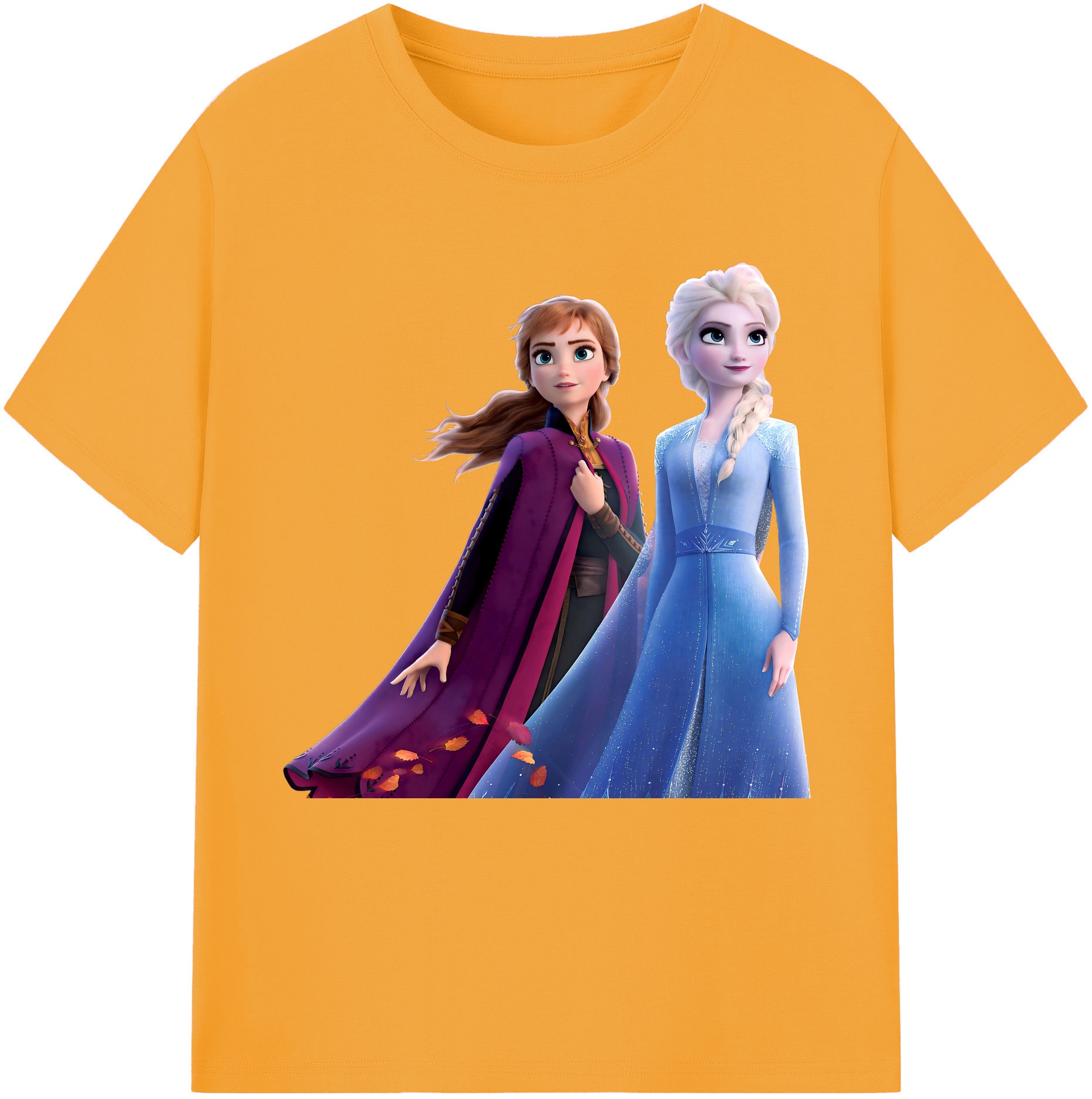 （画像用） アナと雪の女王 アンナ エルサ Frozen Anna Elsa 綿100％半袖Tシャツ（フロントプリント）