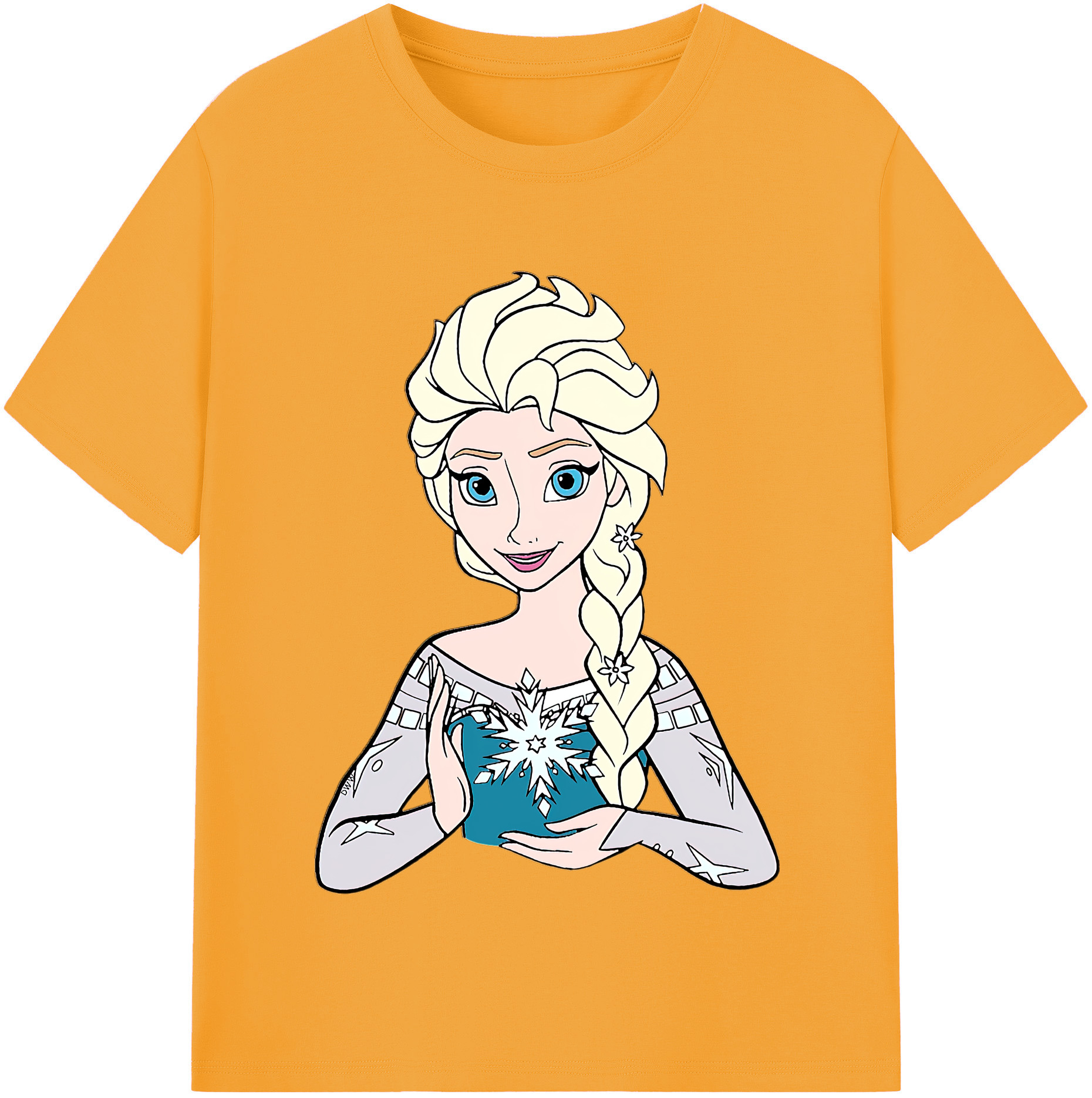 （画像用） アナと雪の女王 アンナ エルサ Frozen Anna Elsa 綿100％半袖Tシャツ（フロントプリント）