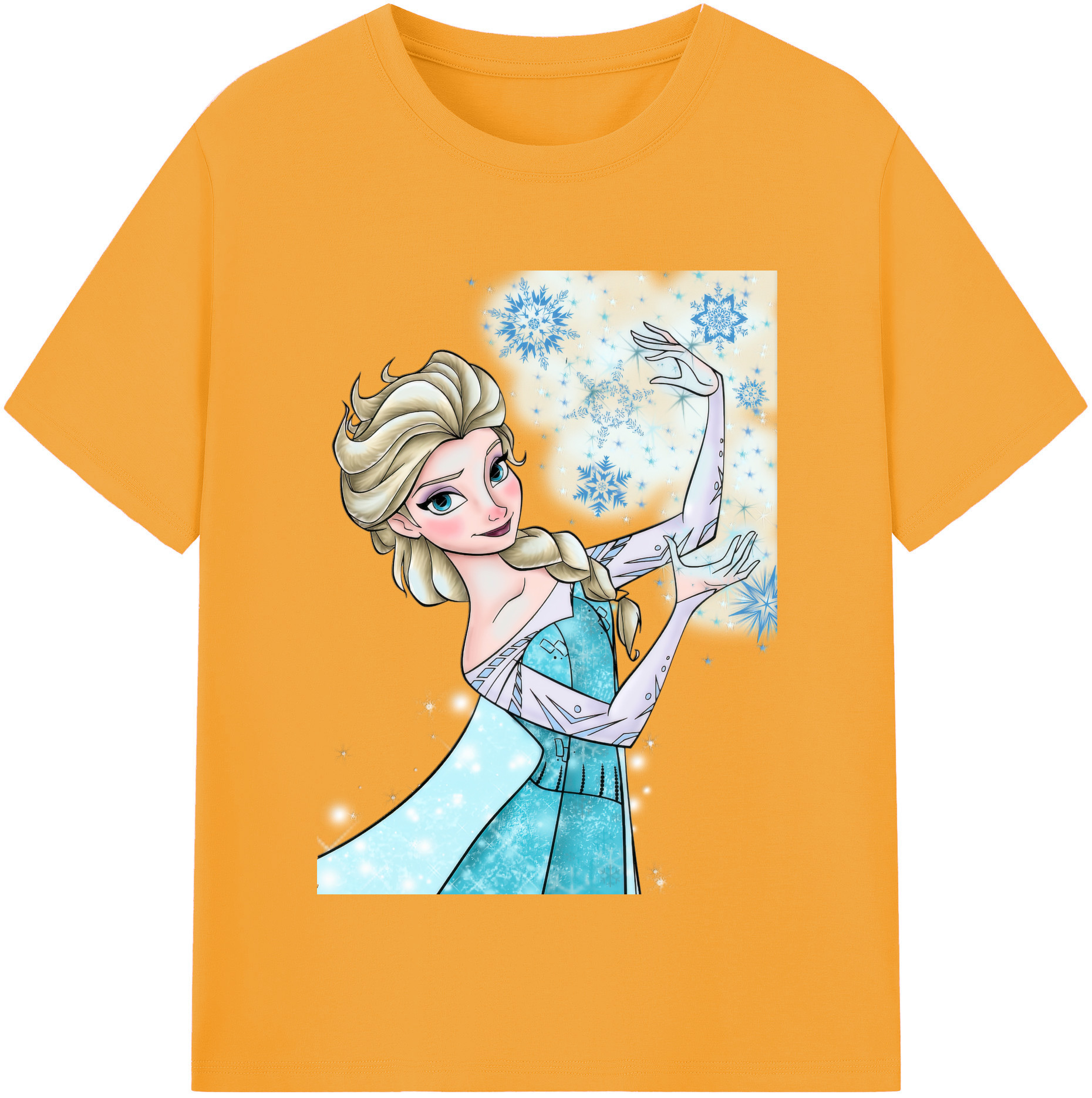 （画像用） アナと雪の女王 アンナ エルサ Frozen Anna Elsa 綿100％半袖Tシャツ（フロントプリント）