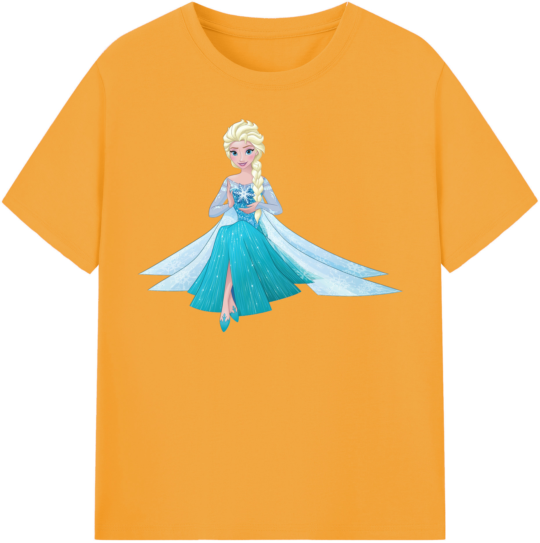 （画像用） アナと雪の女王 アンナ エルサ Frozen Anna Elsa 綿100％半袖Tシャツ（フロントプリント）
