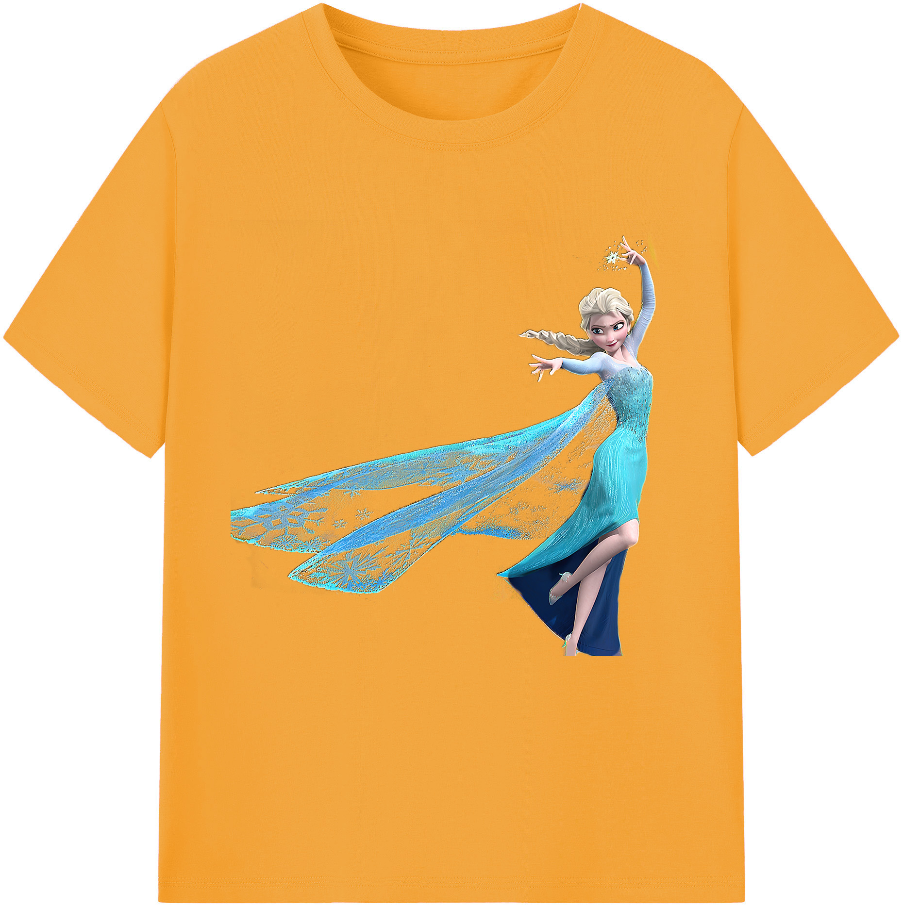 （画像用） アナと雪の女王 アンナ エルサ Frozen Anna Elsa 綿100％半袖Tシャツ（フロントプリント）