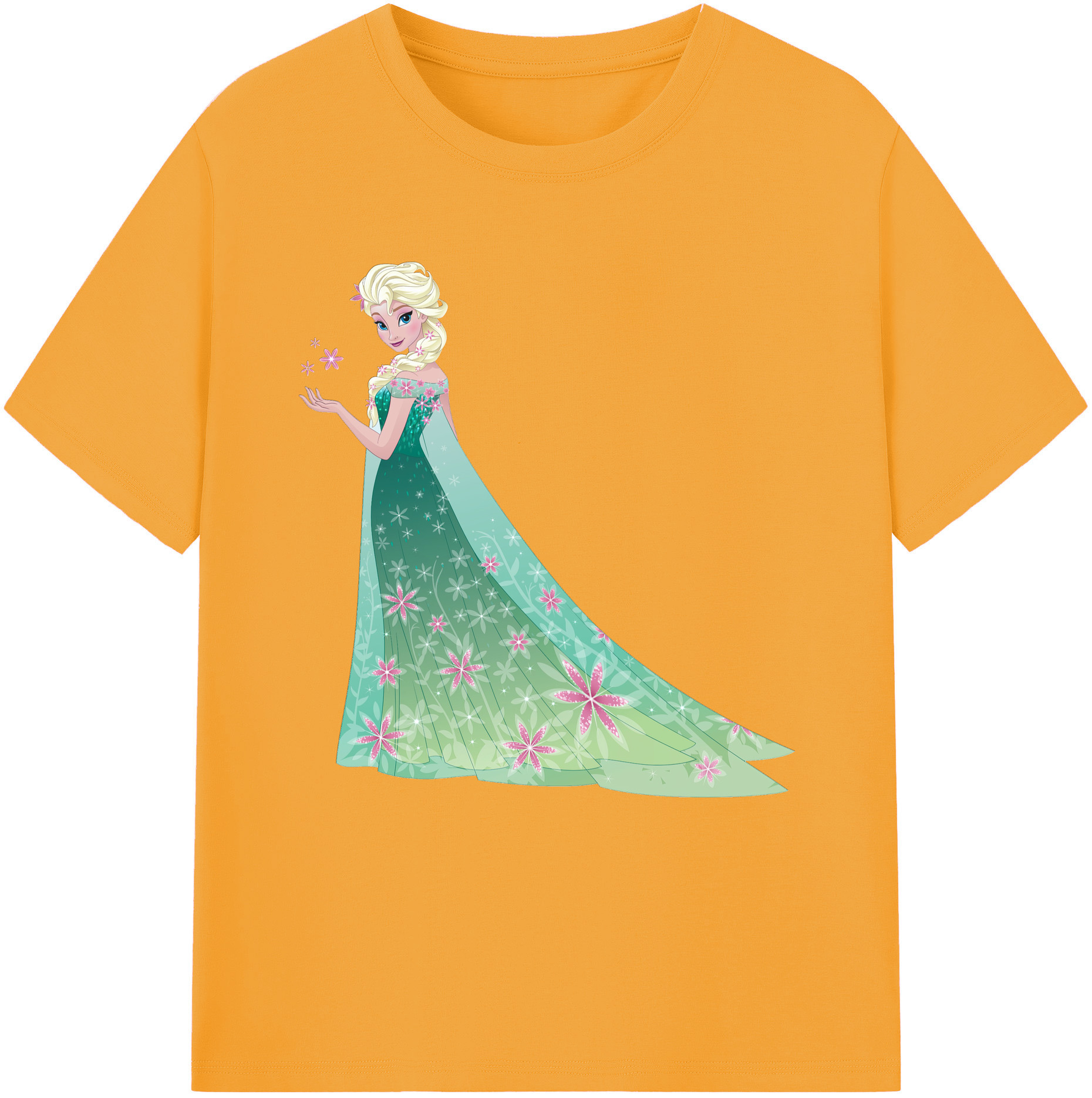 （画像用） アナと雪の女王 アンナ エルサ Frozen Anna Elsa 綿100％半袖Tシャツ（フロントプリント）