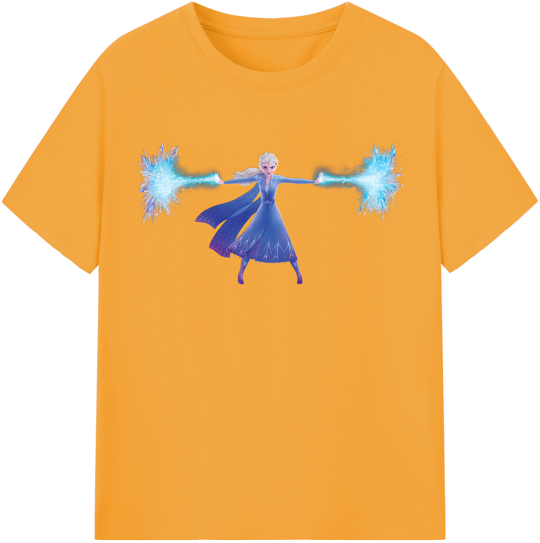 （画像用） アナと雪の女王 アンナ エルサ Frozen Anna Elsa 綿100％半袖Tシャツ（フロントプリント）