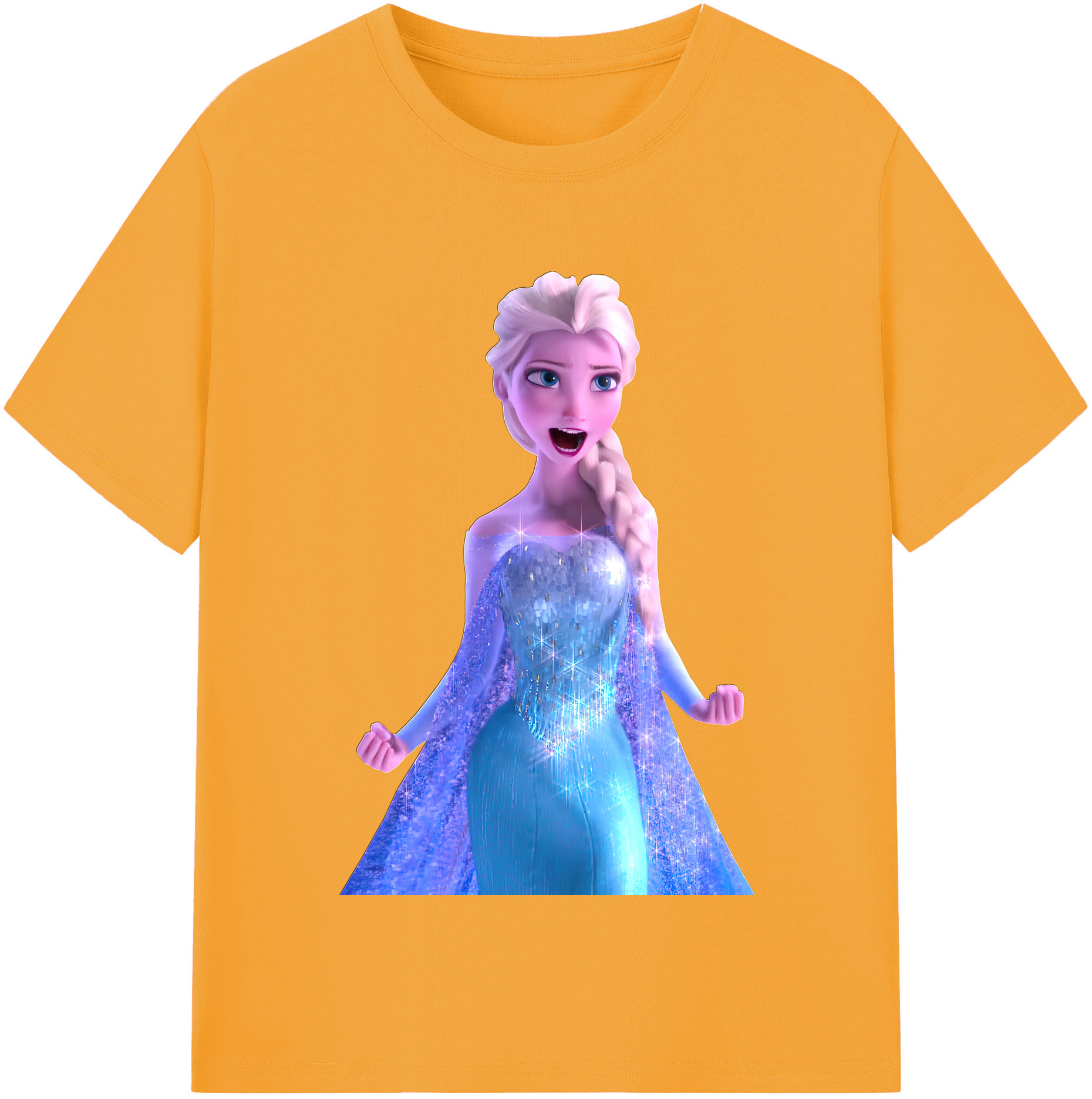 （画像用） アナと雪の女王 アンナ エルサ Frozen Anna Elsa 綿100％半袖Tシャツ（フロントプリント）