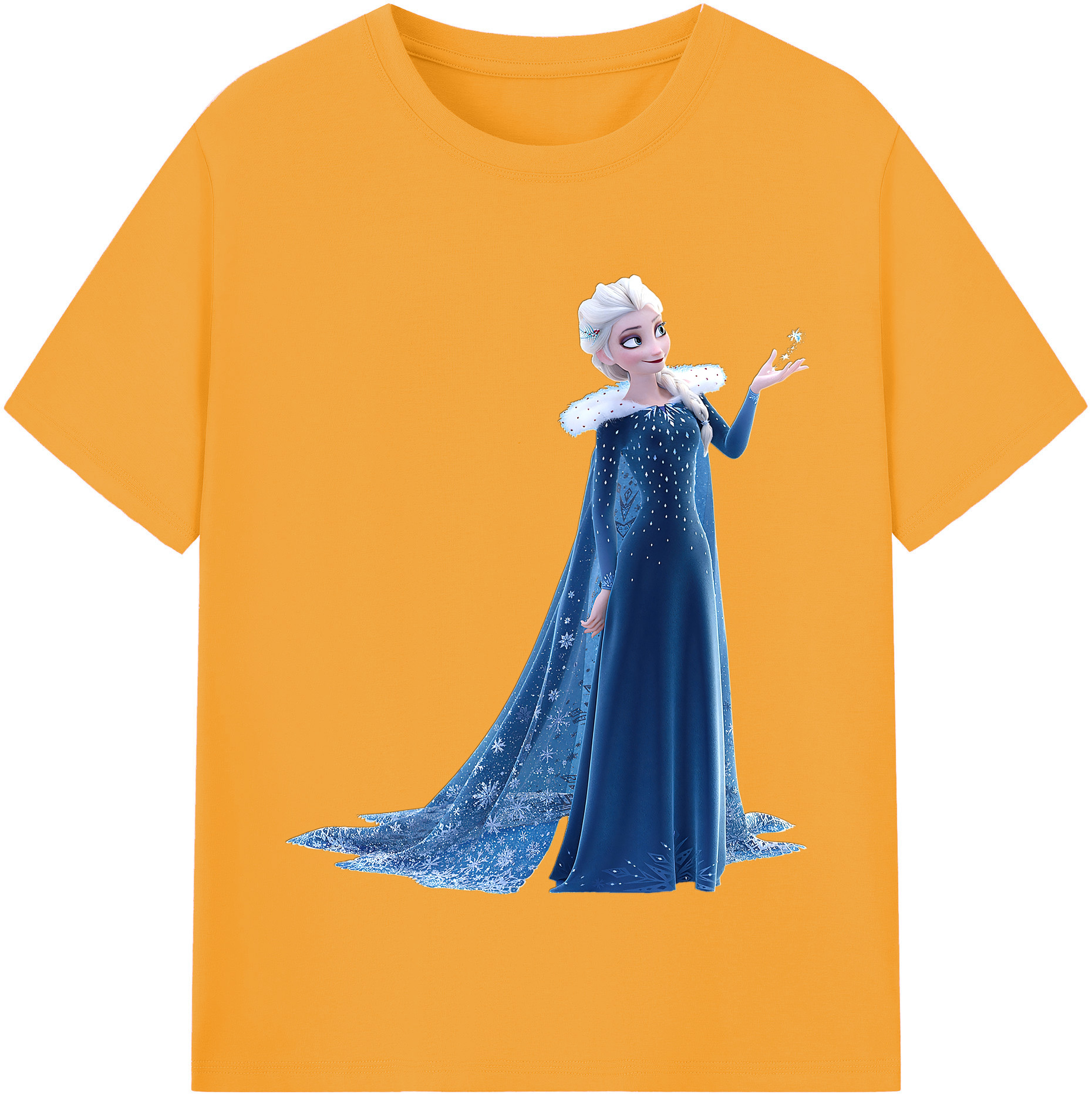 （画像用） アナと雪の女王 アンナ エルサ Frozen Anna Elsa 綿100％半袖Tシャツ（フロントプリント）