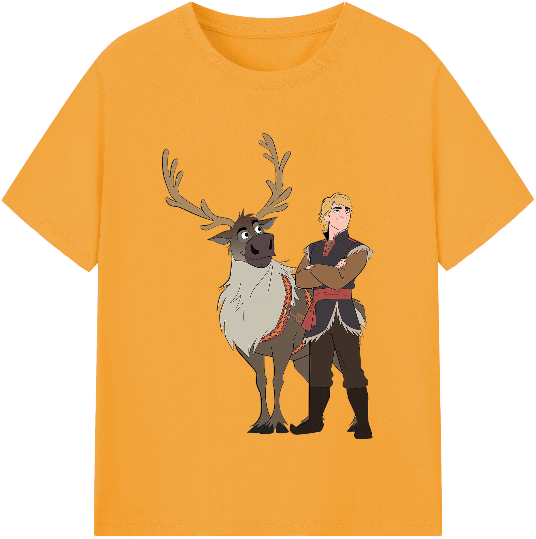 （画像用） アナと雪の女王 アンナ エルサ Frozen Anna Elsa 綿100％半袖Tシャツ（フロントプリント）