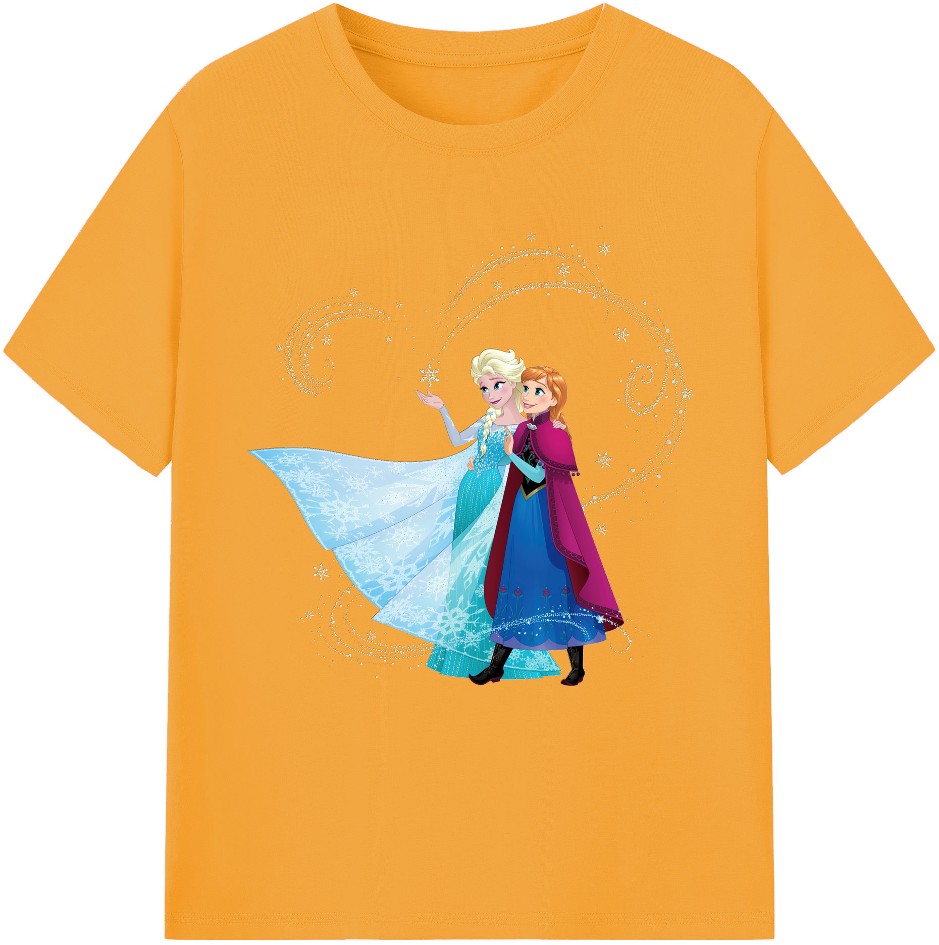 （画像用） アナと雪の女王 アンナ エルサ Frozen Anna Elsa 綿100％半袖Tシャツ（フロントプリント）