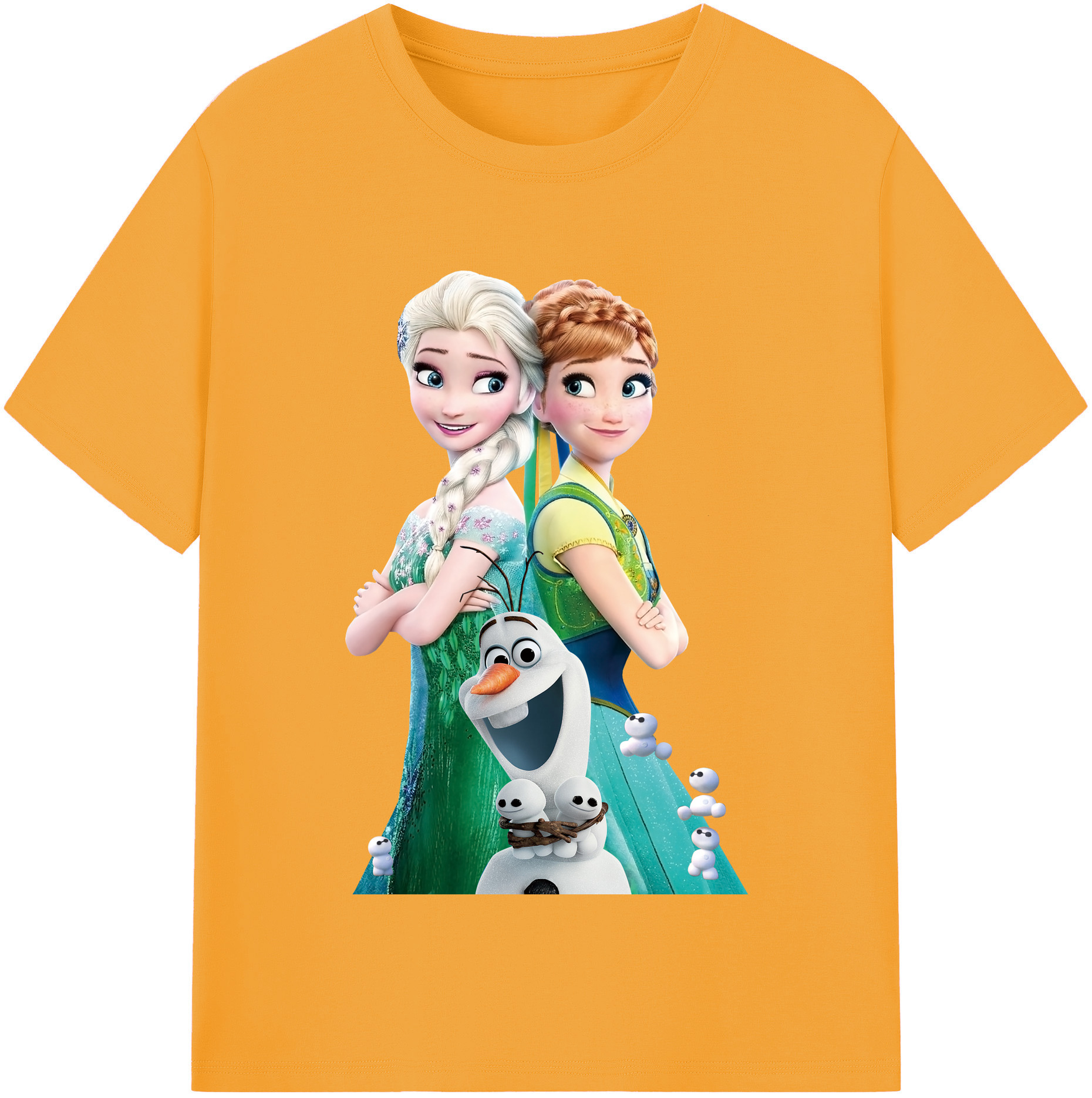 （画像用） アナと雪の女王 アンナ エルサ Frozen Anna Elsa 綿100％半袖Tシャツ（フロントプリント）