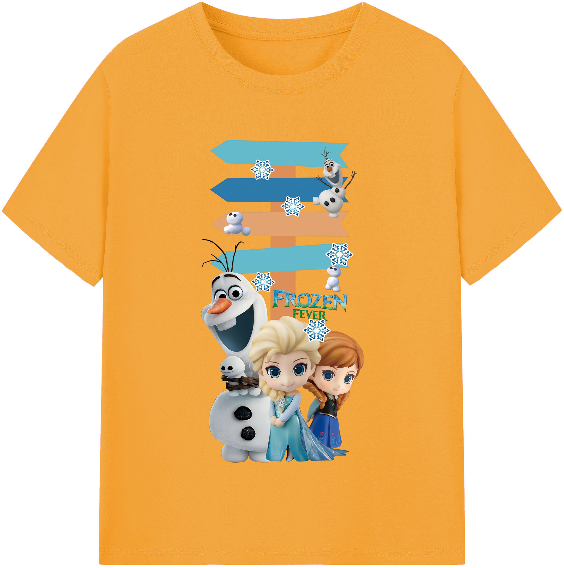 （画像用） アナと雪の女王 アンナ エルサ Frozen Anna Elsa 綿100％半袖Tシャツ（フロントプリント）